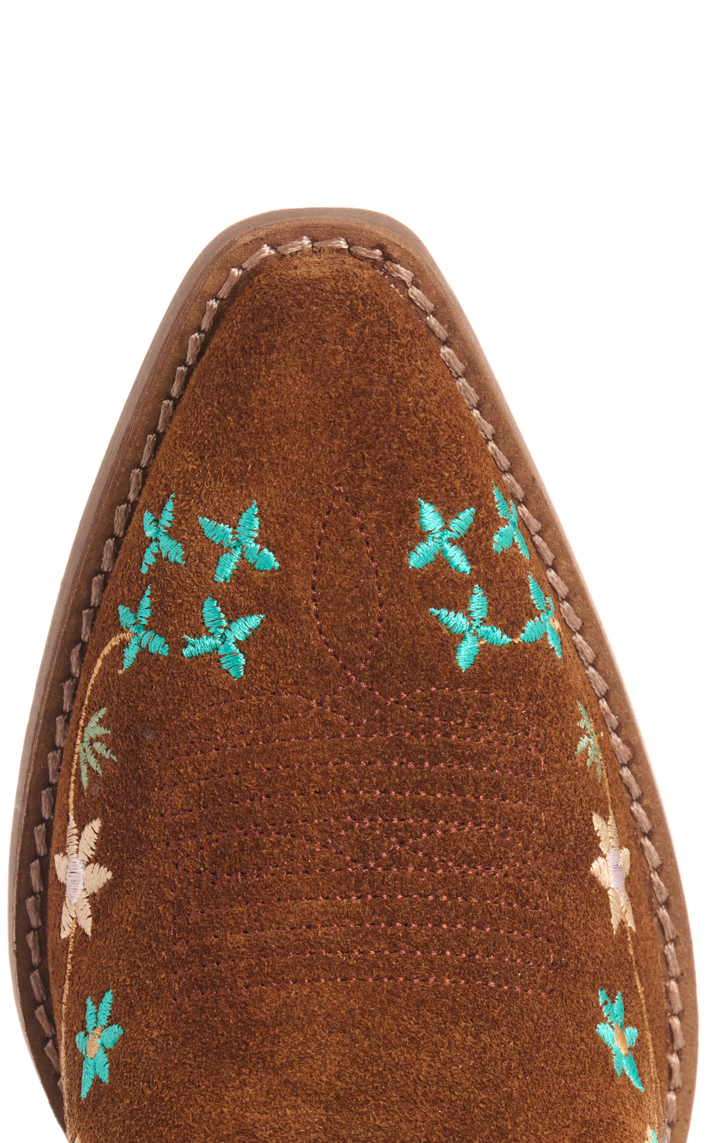 Rockin' C Women's Ginger with Floral Embroidery Roughout Snip Toe Cowboy Boots - Image 1