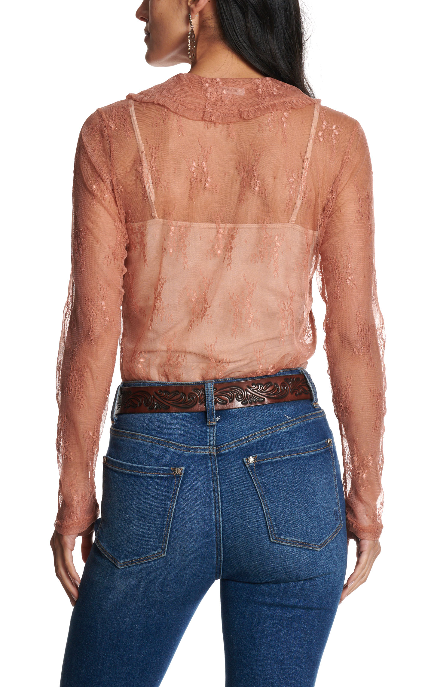 Merigold Kiss Women's Light Rust Lace Blouse - Image 1