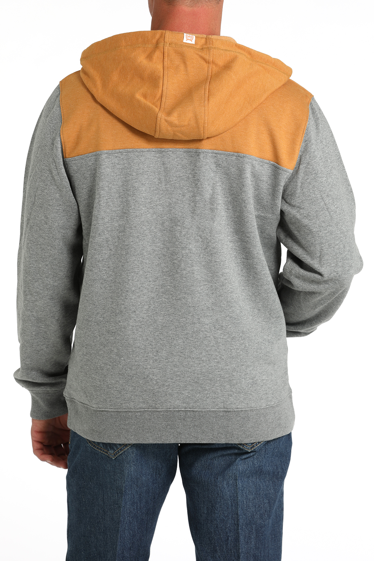Cinch Men's Gray & Brown Color Block Hoodie - Image 1