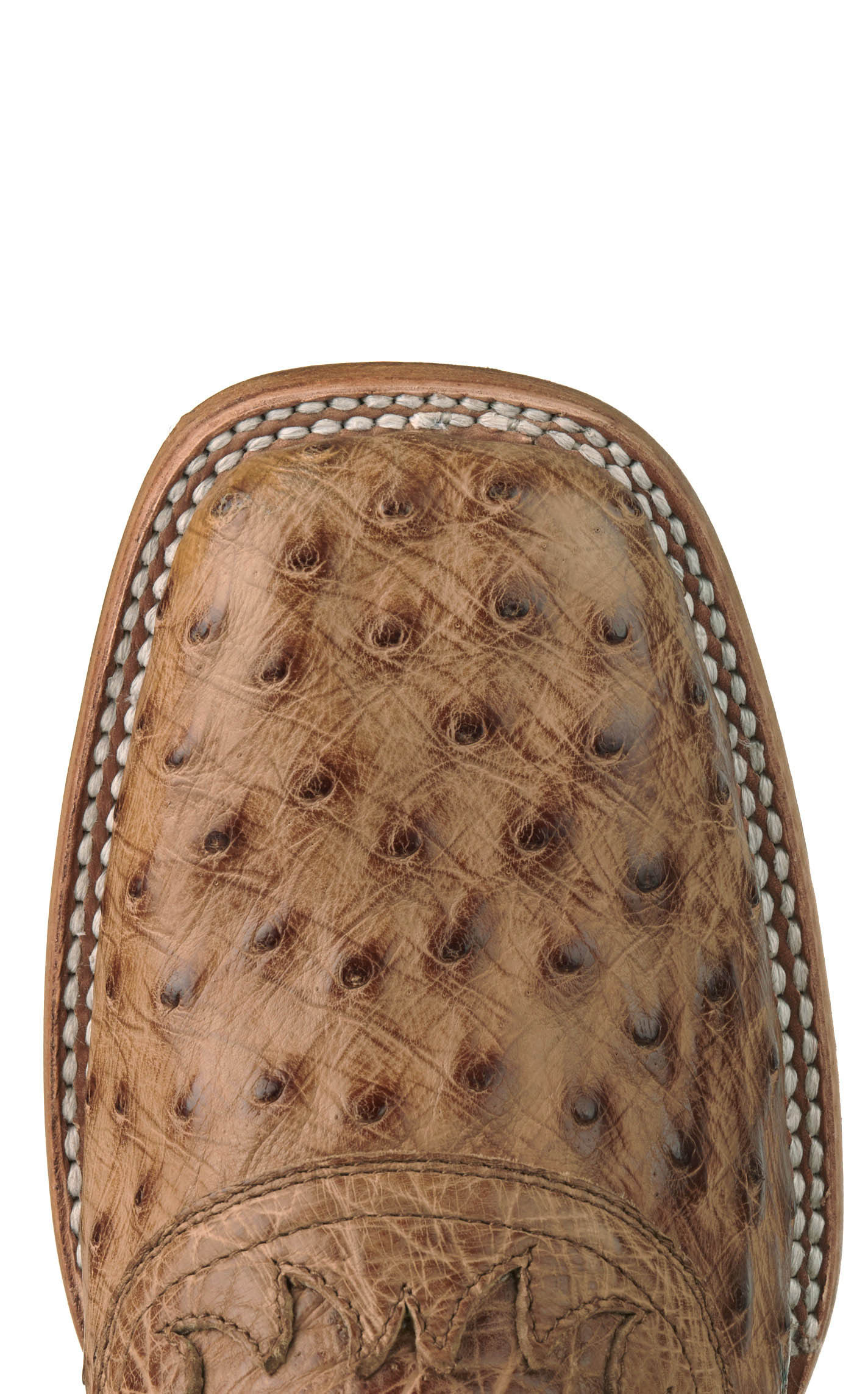 Durango Men's Saddletan Full Quill Ostrich with Saddlevamp Wide Square Toe Exotic Cowboy Boots - Image 1
