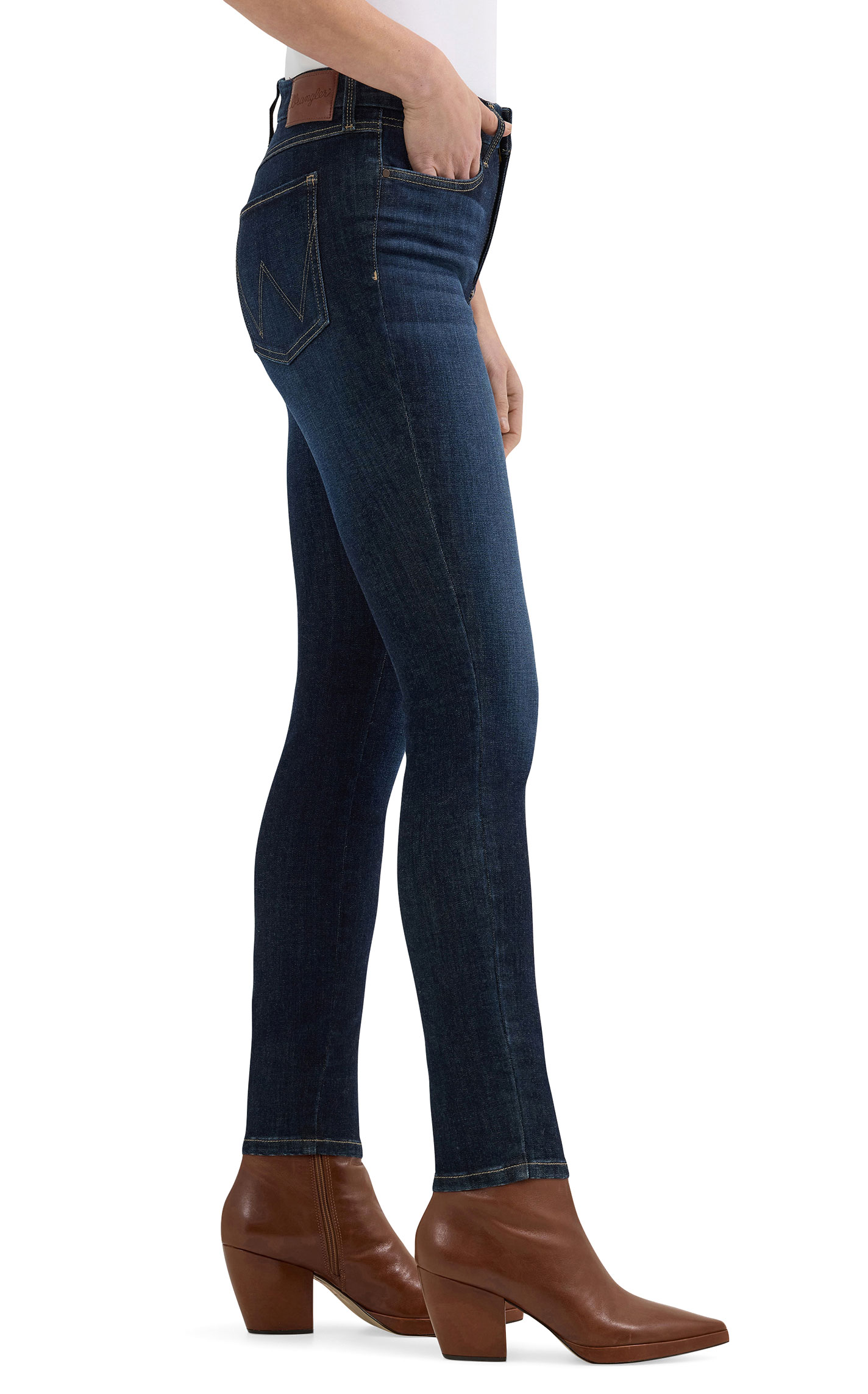 Wrangler Women's Dark Wash Rae Bespoke Skinny Jeans - Image 1