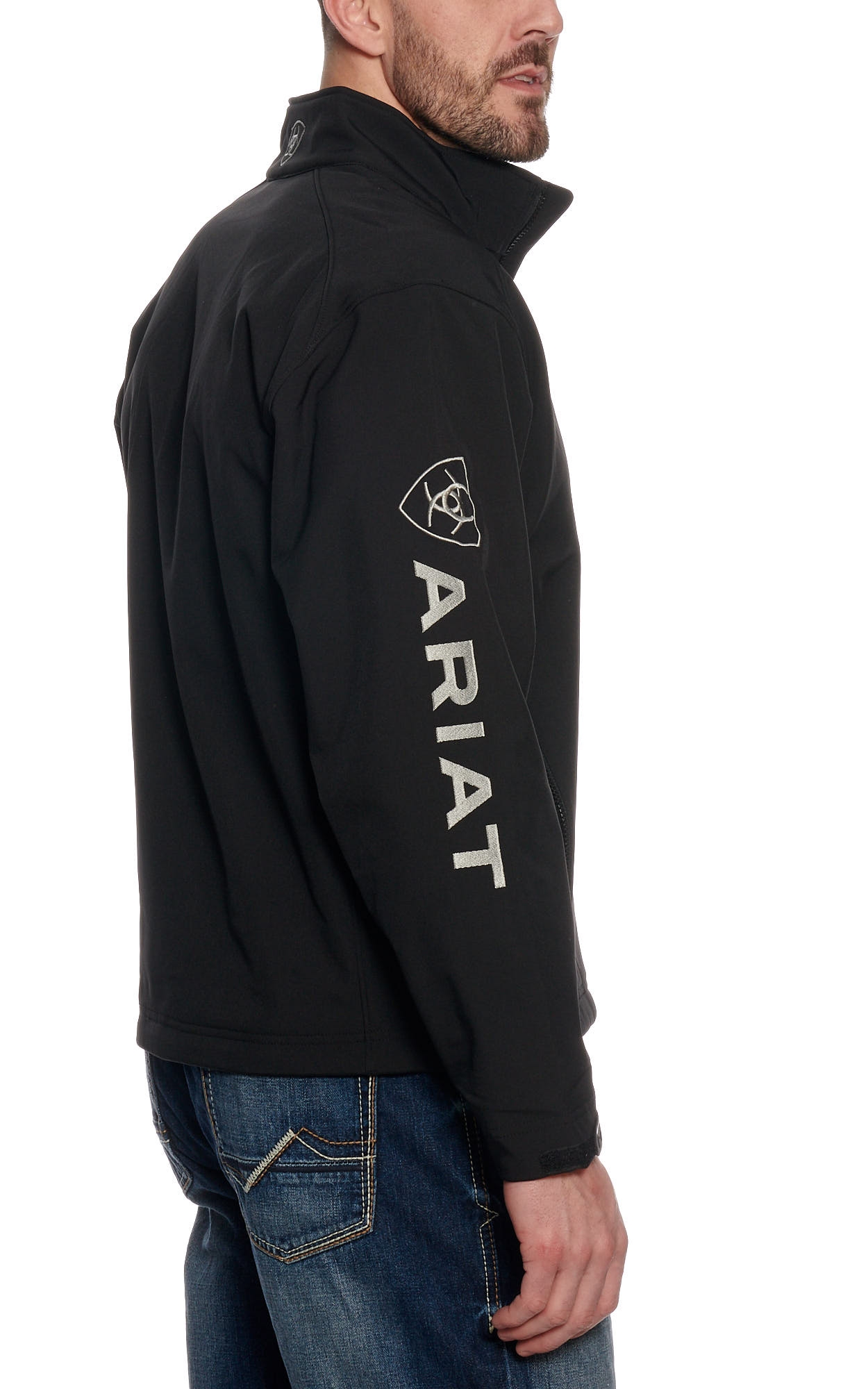 Ariat Men's Black Logo Softshell Jacket - Big & Tall - Image 1