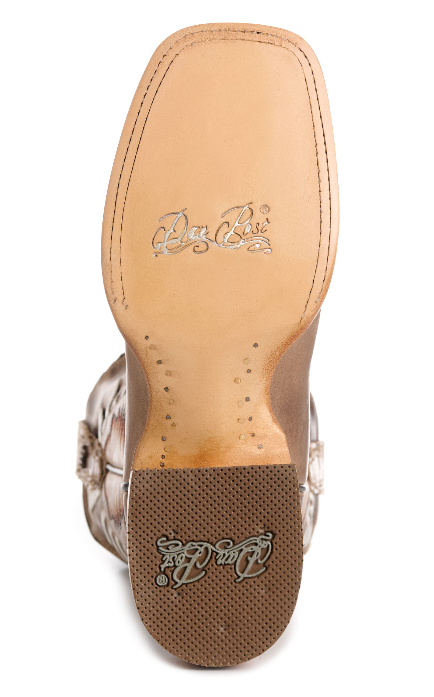 Dan Post Women’s Tan Lacey Leather Broad Square Toe Cowboy Boots - Image 1