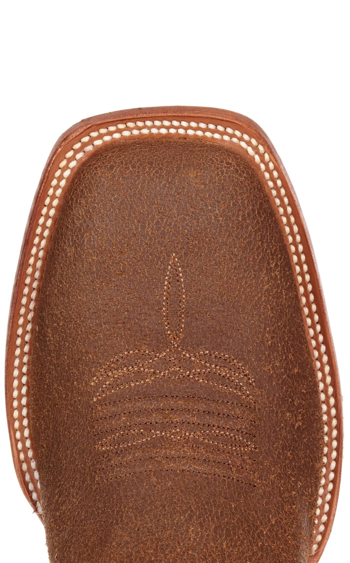 Cavender's Men's Brown and Cognac Buckaroo Wide Square Toe Cowboy Boots - Image 1