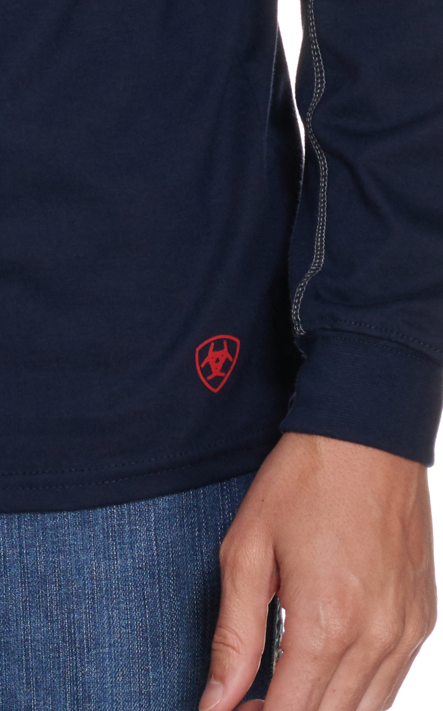Ariat Men's Navy AC Crew Long Sleeve FR T-Shirt - Image 1