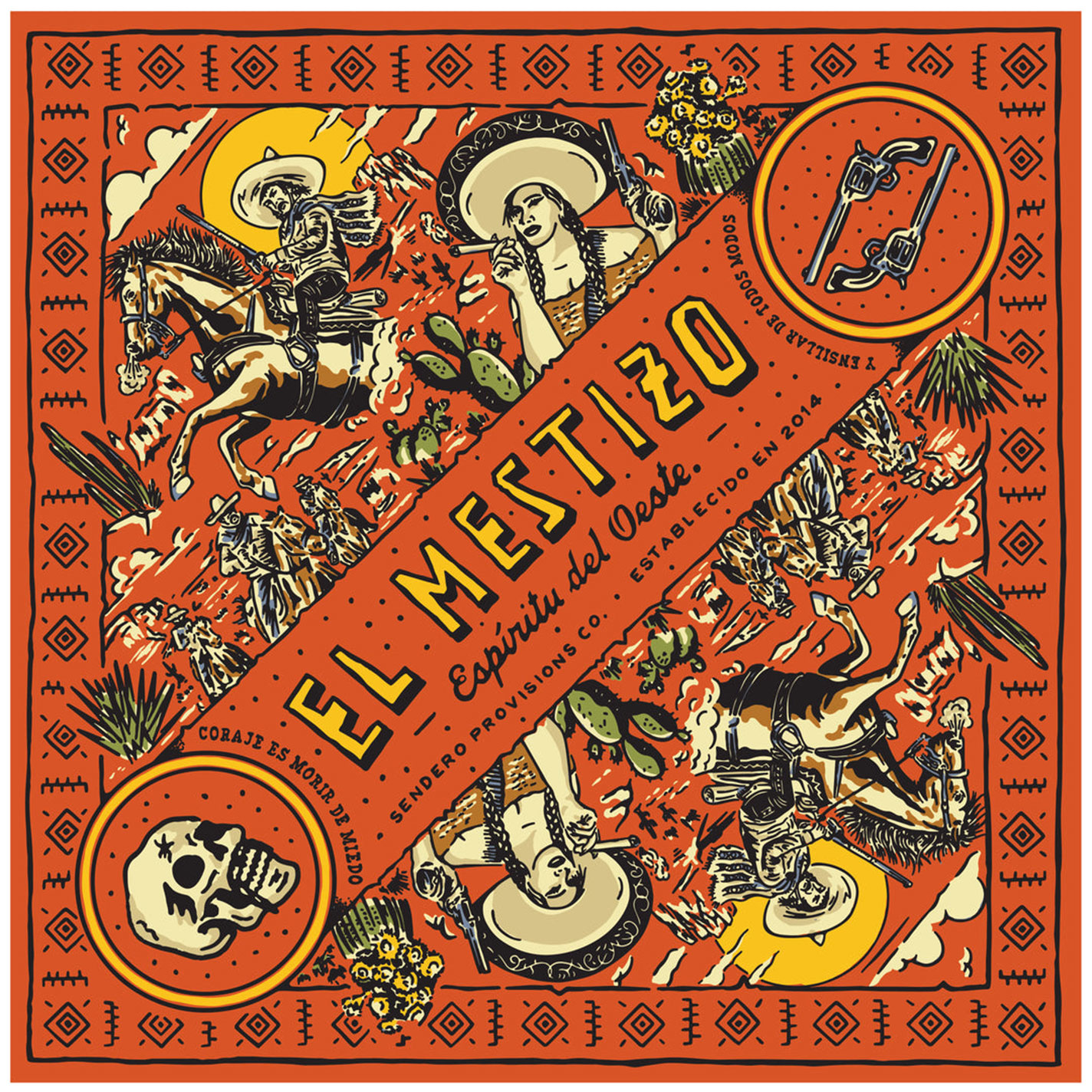 Sendero Provisions Co. Orange El Mestizo Bandana - Image 1