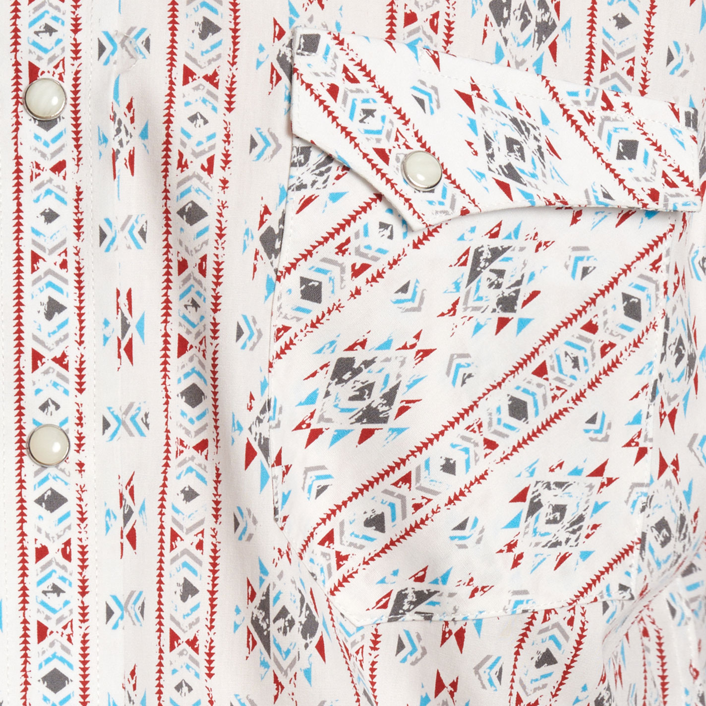 Panhandle Slim Men's White Aztec Print Short Sleeve Western Shirt - Image 1