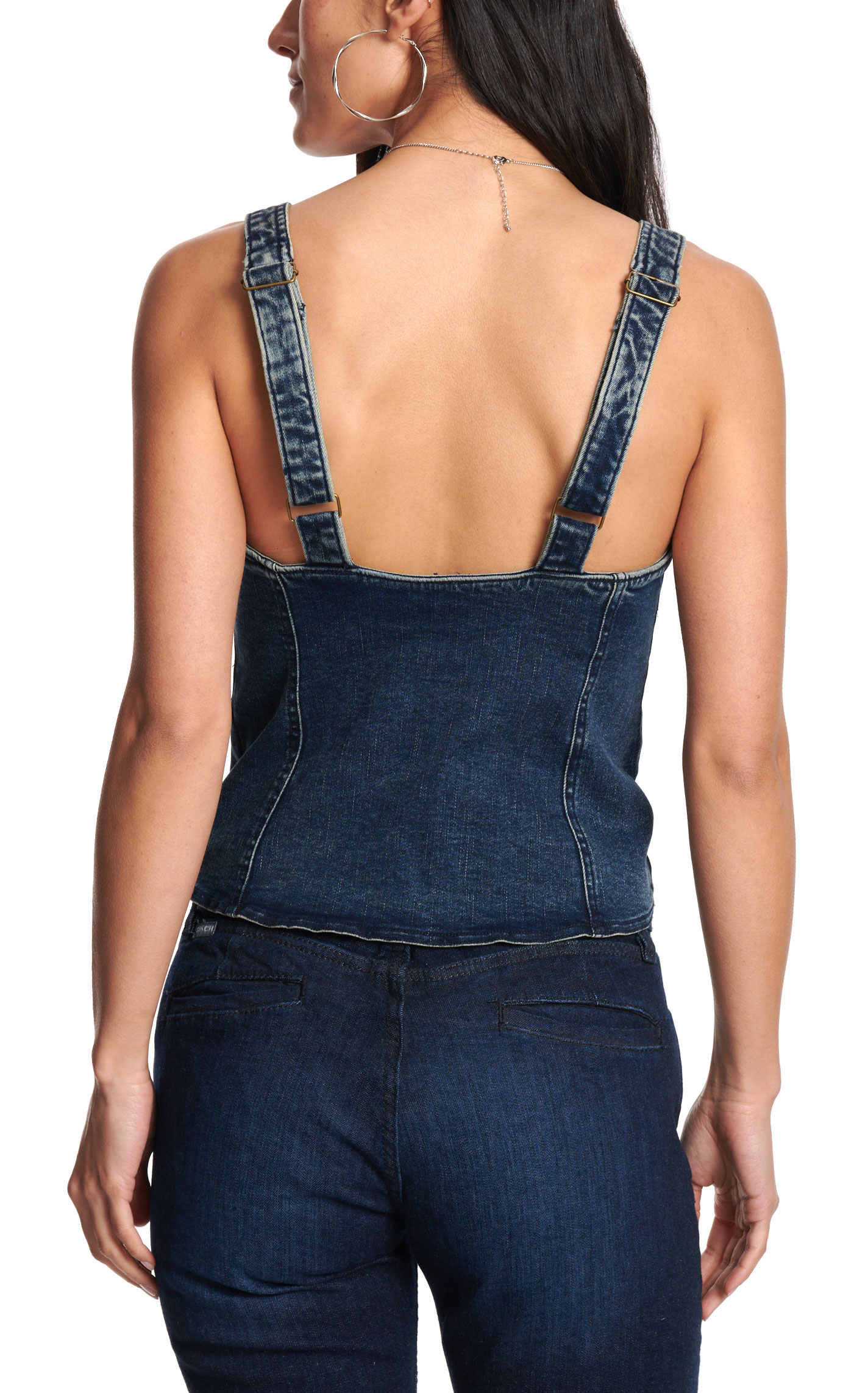 One Up Women's Dark Wash Denim Top - Image 1