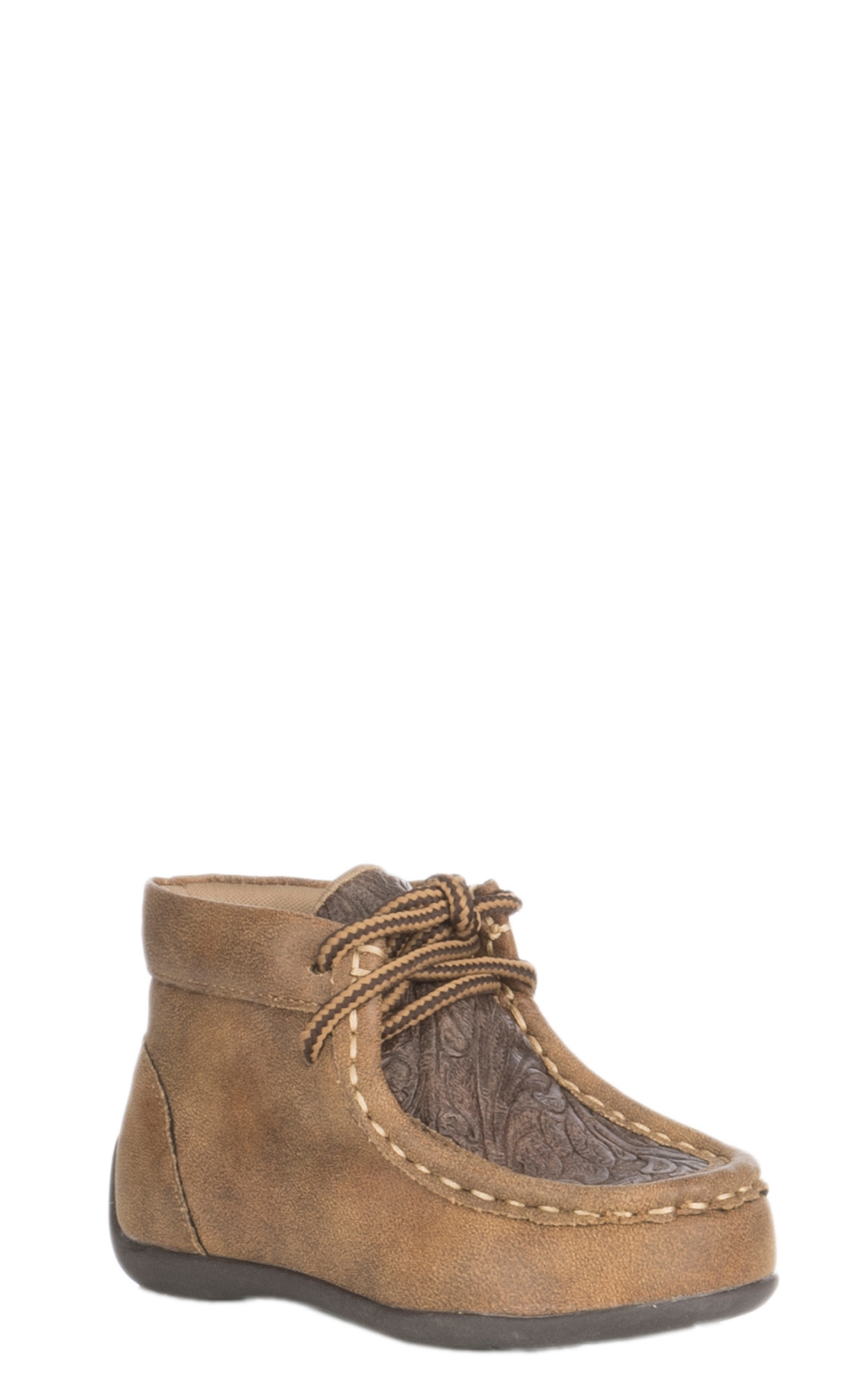 Double Barrel Toddler Tan with Brown Embossed Inlay Casual Chukka Shoe - Image 1