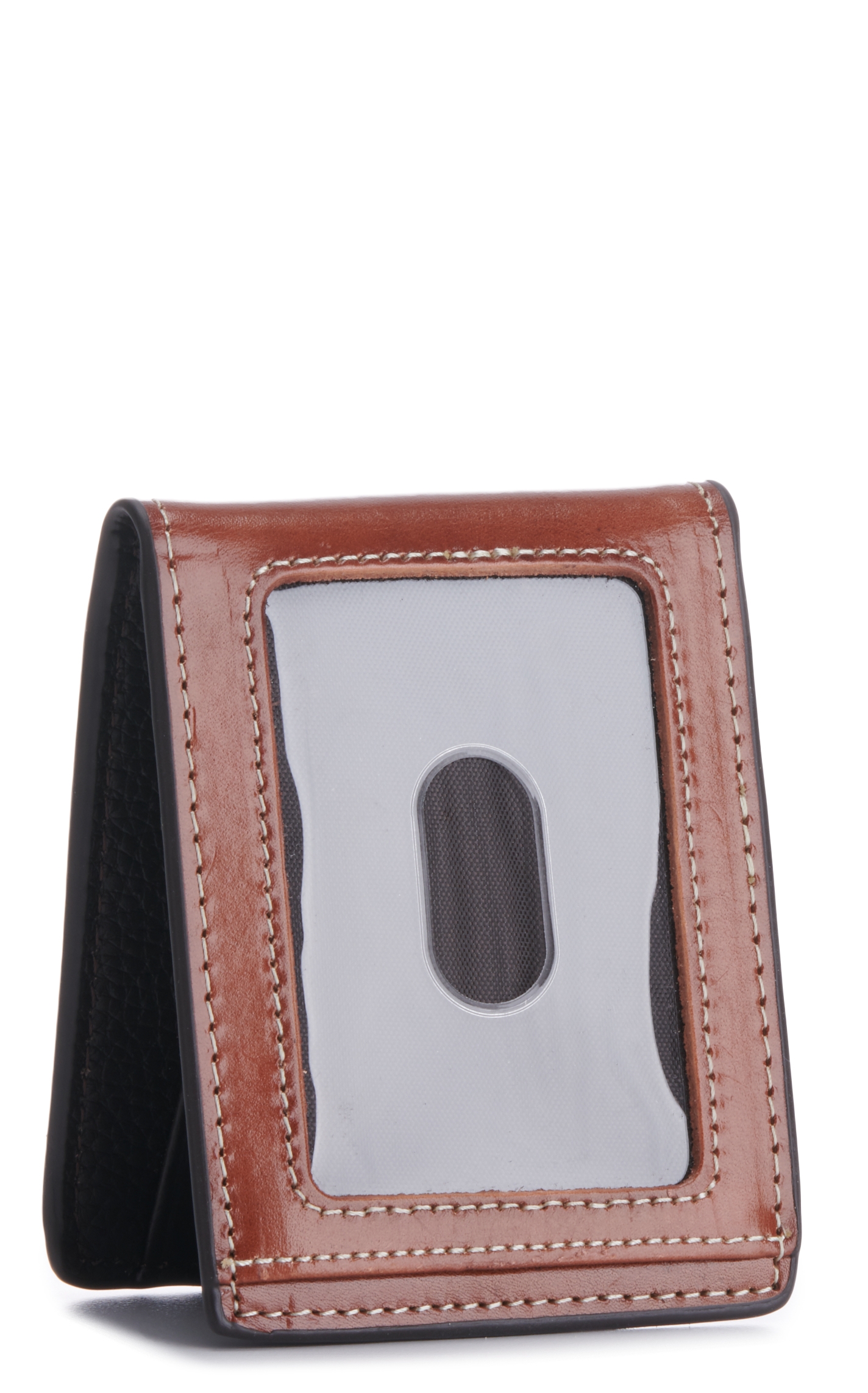 Ariat Men's Brown with Basketweave Tooling Bi-Fold Money Clip/Bottle Opener Wallet - Image 1