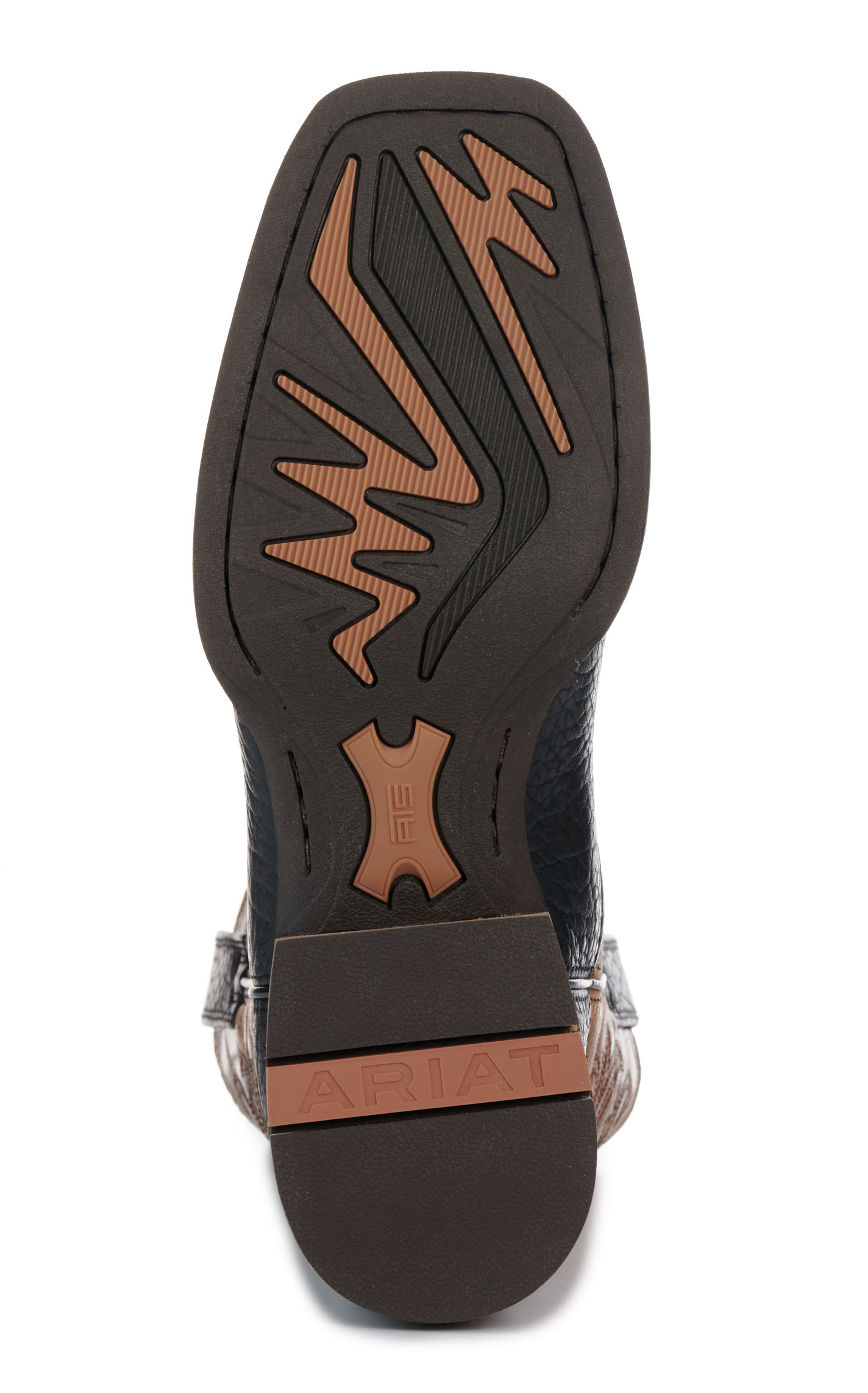 Ariat Men’s Black Adobe & Dark Tan Slingshot Wide Square Toe Cowboy Boots - Image 1