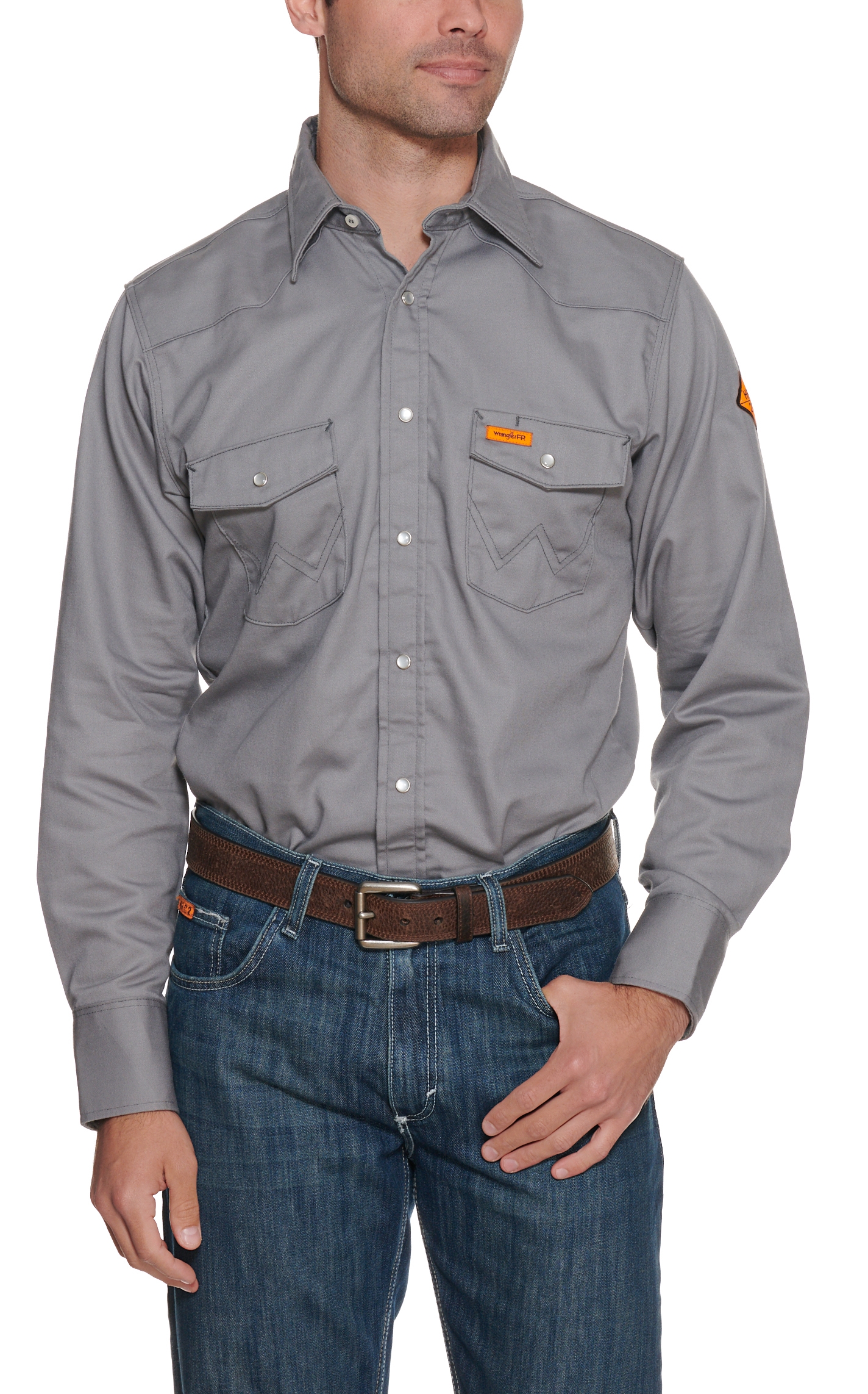 Wrangler Men's FR Gray Workshirt - Image 1