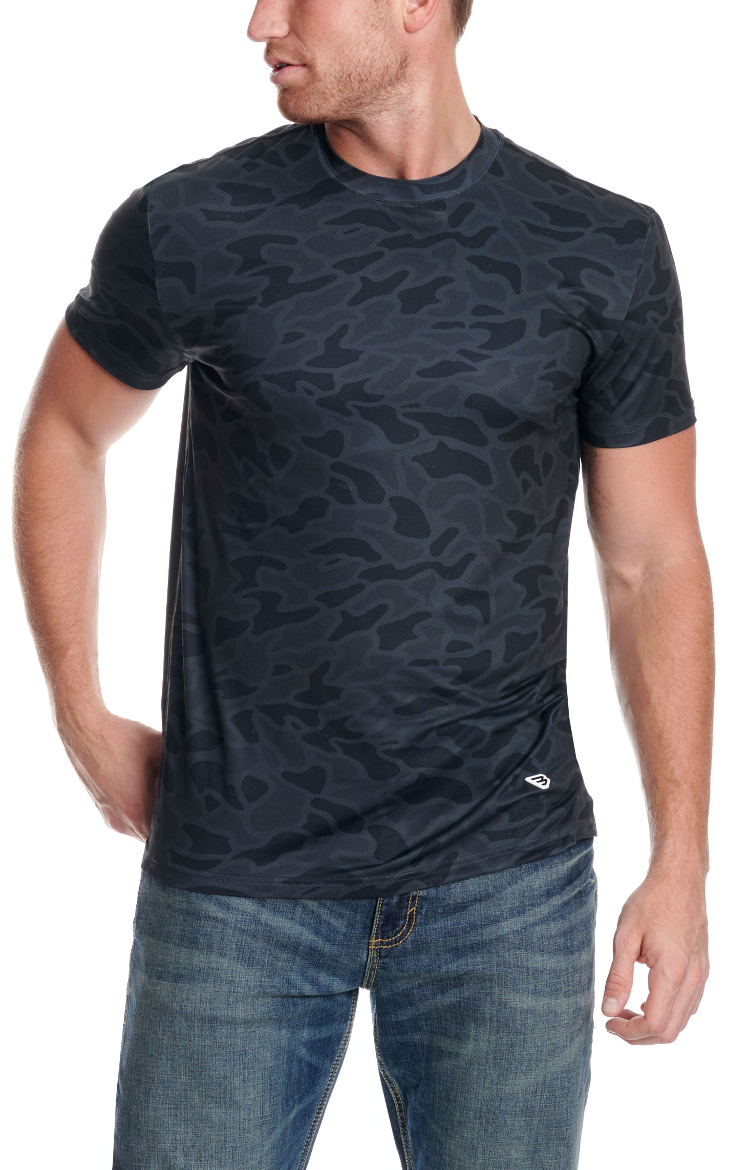 Burlebo Men's Black Camo Go To Tee Performance T-Shirt - Image 1