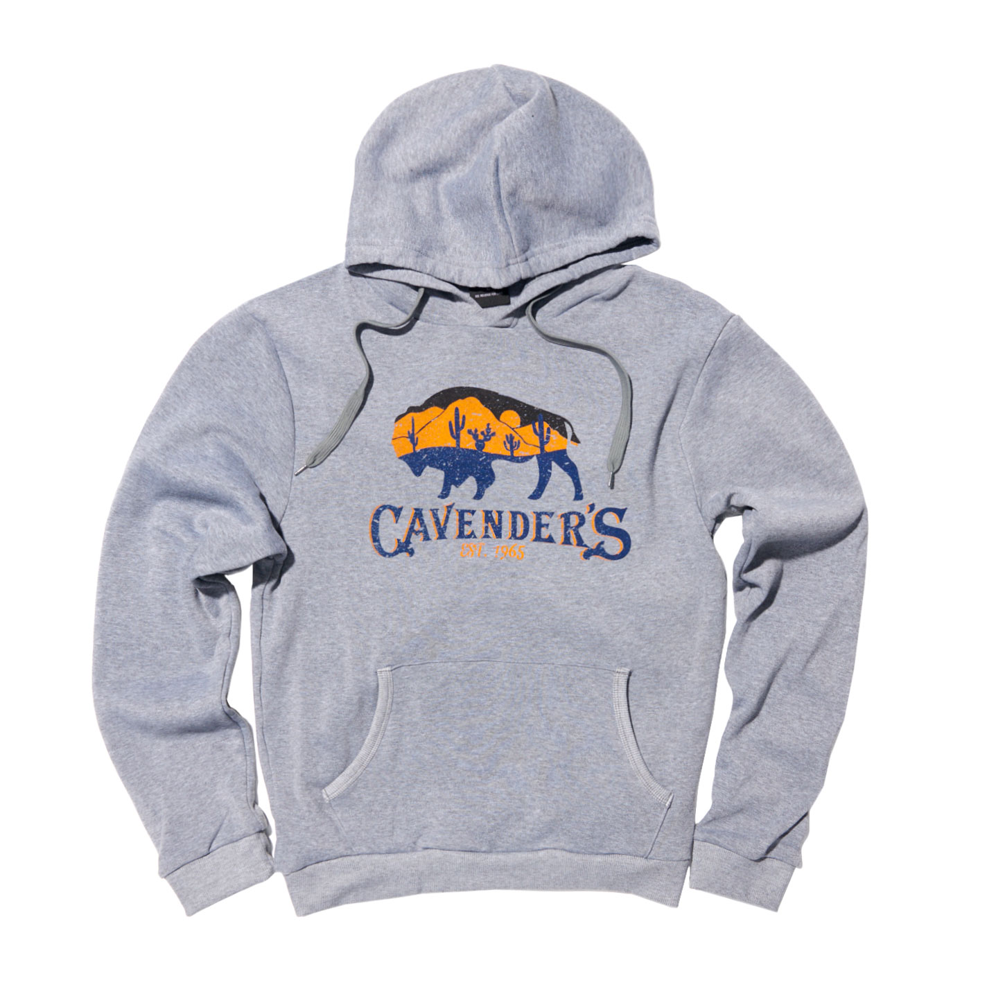 Cavender's Gray Sunset Buffalo Logo Graphic Hoodie - Image 1