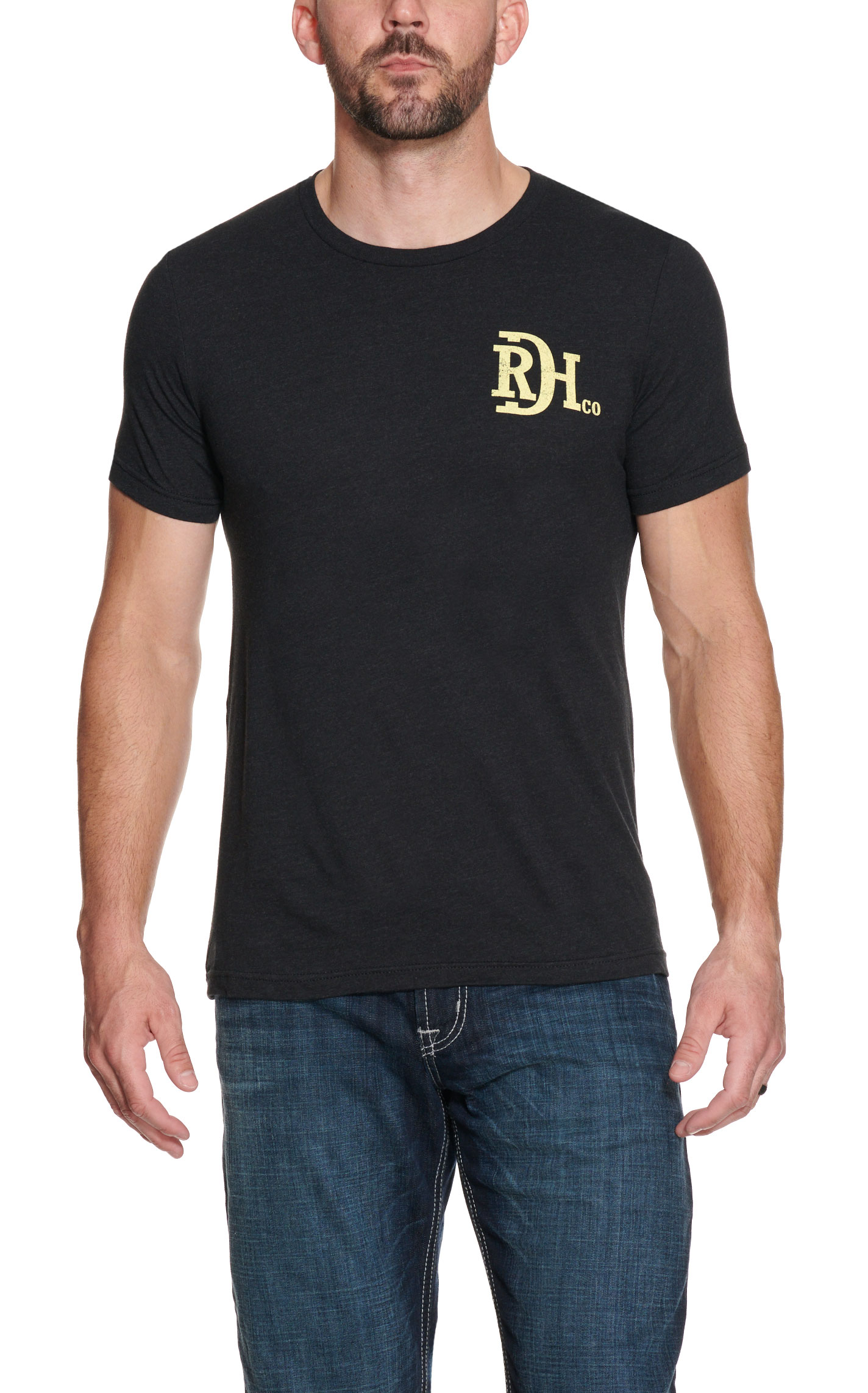 Red Dirt Hat Co. Men's Heather Black Desert Moon Graphic Short Sleeve T-Shirt - Image 1