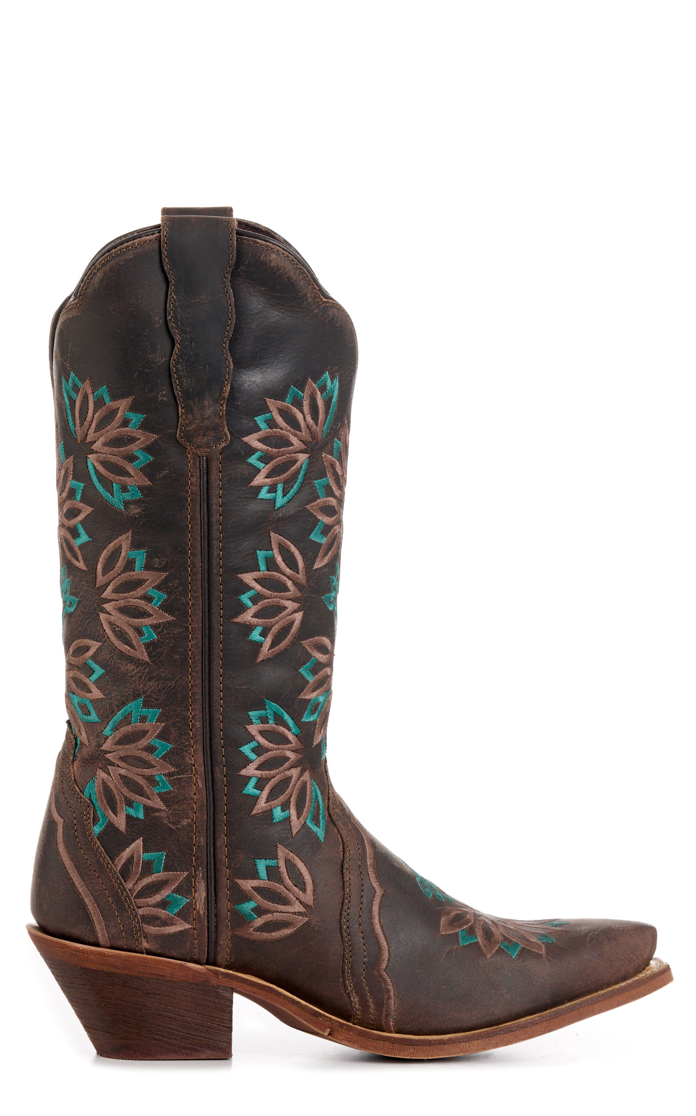 Laredo Women’s Tobacco Filly Whimsical Embroidered Snip Toe Cowboy Boots - Image 1