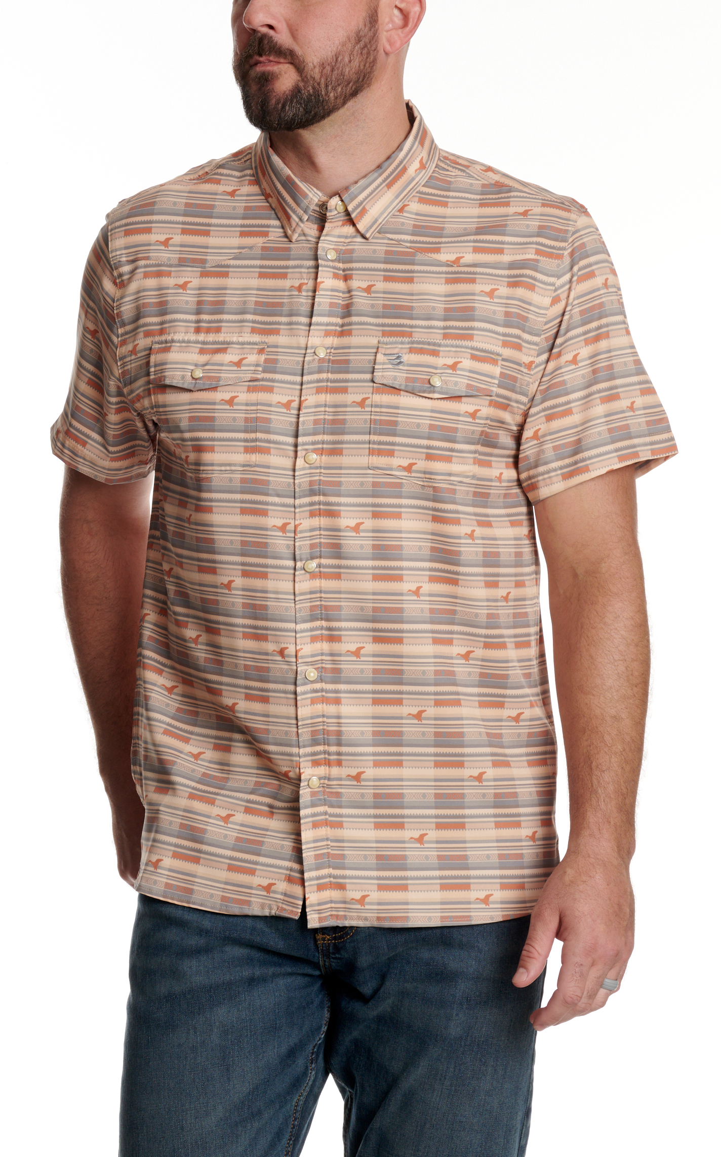 Burlebo Men's Performance Duck Hunter Plaid Print Western Shirt - Image 1