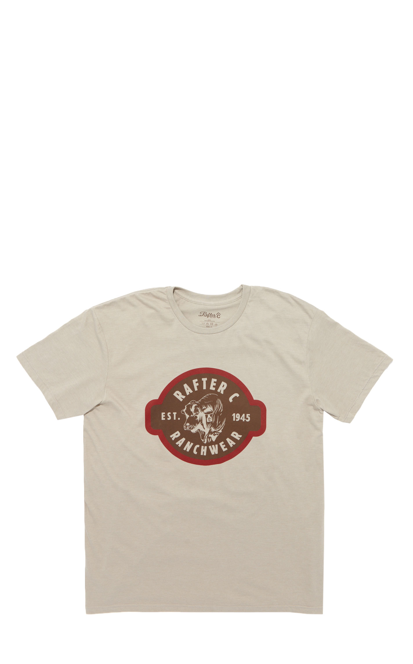 Rafter C Men's Heather Khaki Ranch Graphic T-Shirt - Image 1