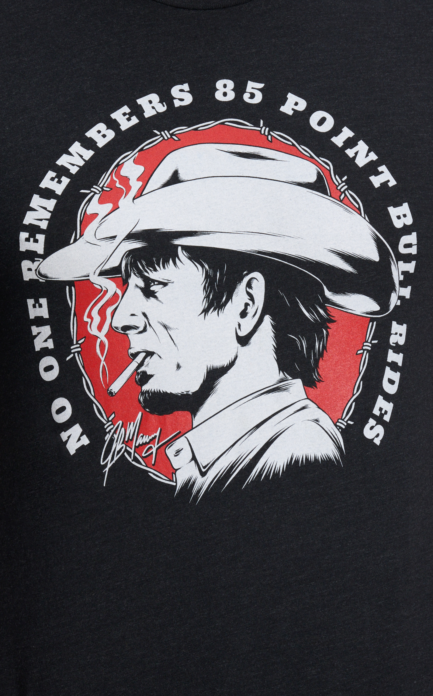 Rodeo Time Dale Brisby Men's Black No One Remembers Logo T-Shirt - Image 1