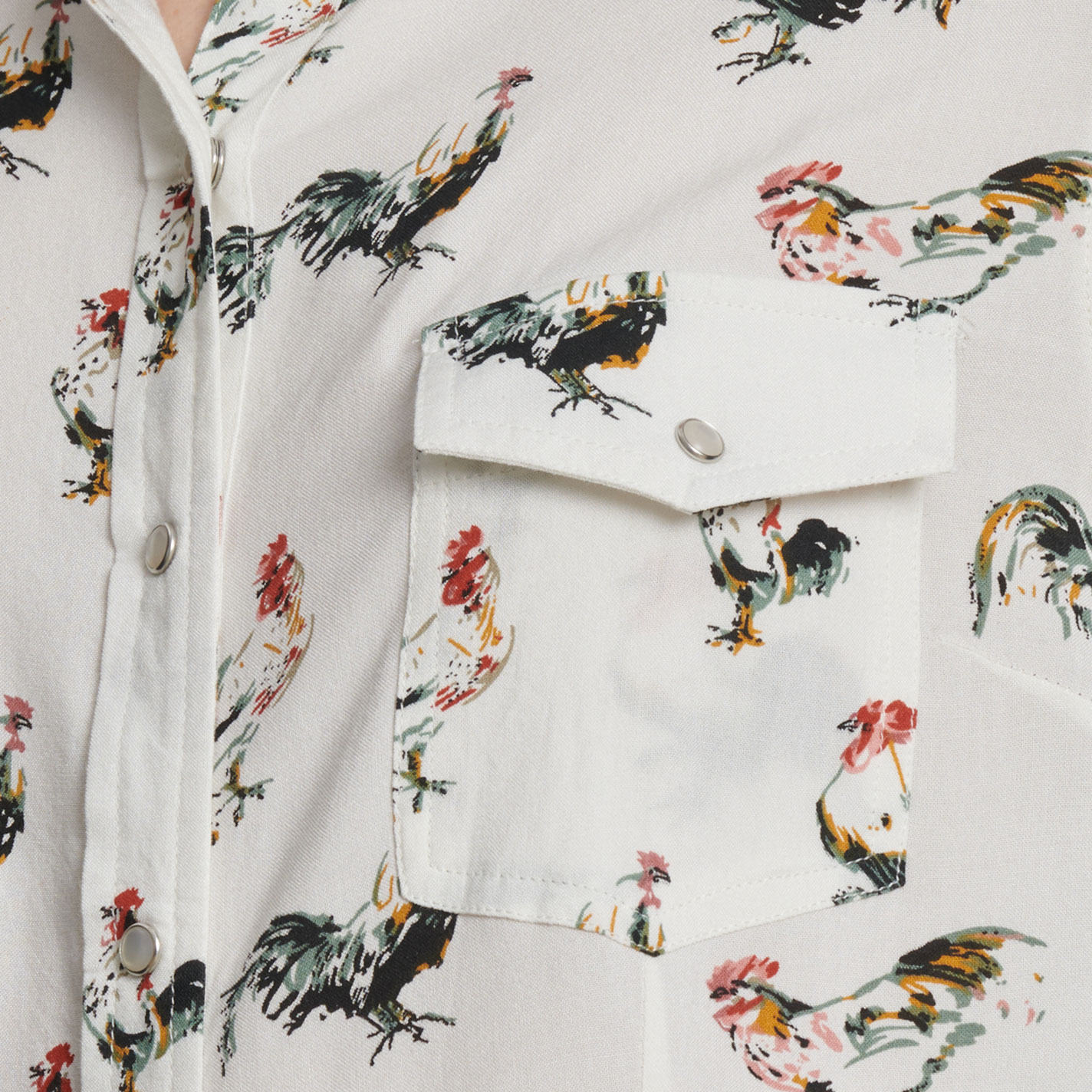 Cotton & Rye Women's White Rooster Print Top - Image 1