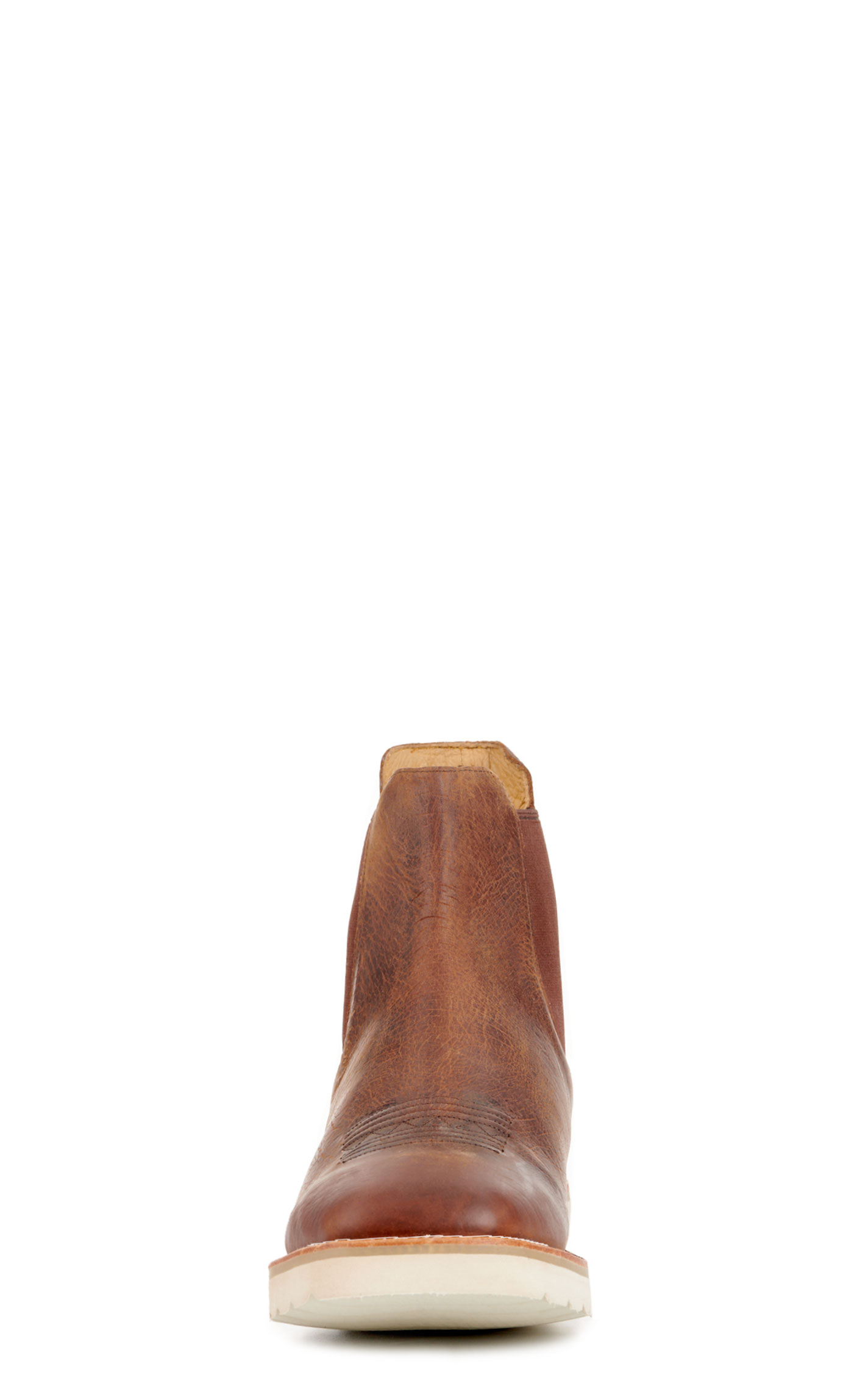 Anderson Bean Men's Horse Power Distressed Brown Wide Square Toe Chelsea Boots - Image 1