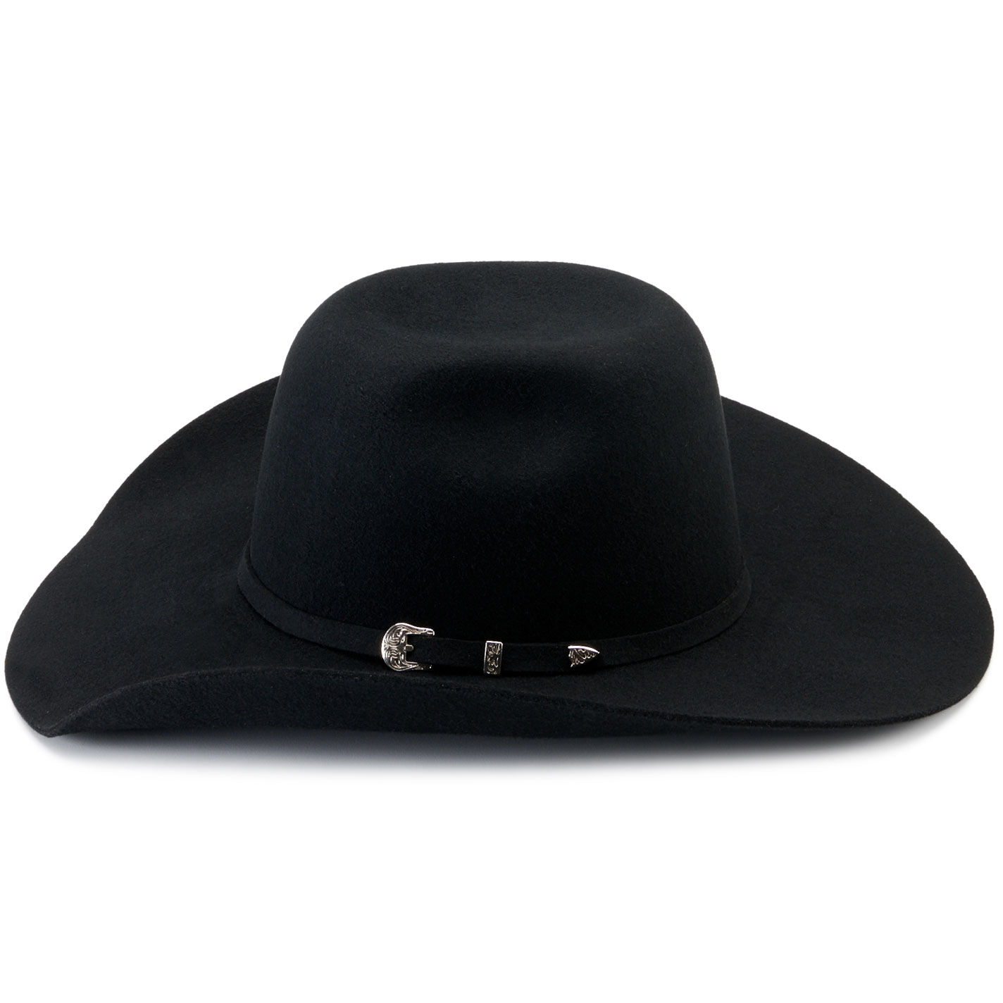 Ariat Kids' Black Punchy Bull Rider Wool Cowboy Hat - Image 1