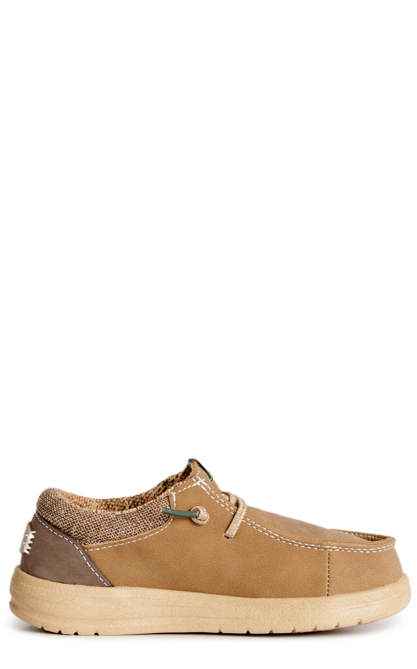 Hey Dude Toddler Boy's Paul Chestnut Leather Lace Moc Toe Shoes - Image 1