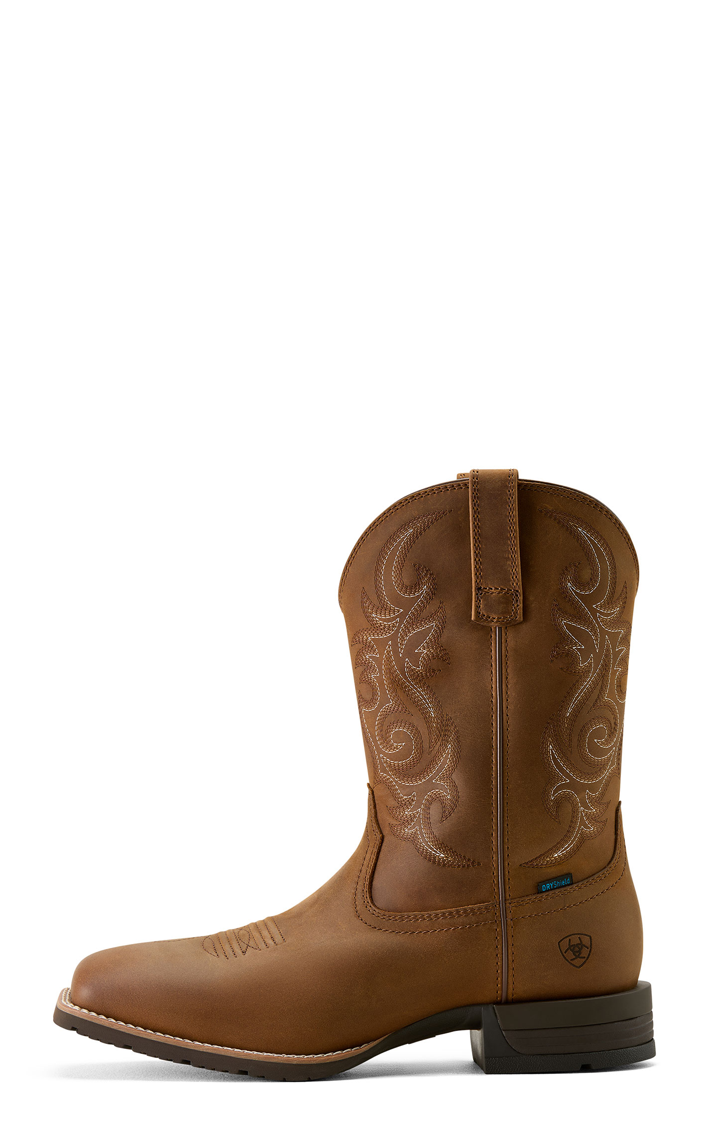 Ariat Men's Distressed Brown Hybrid Ranchway Wide Square Toe Boots - Image 1