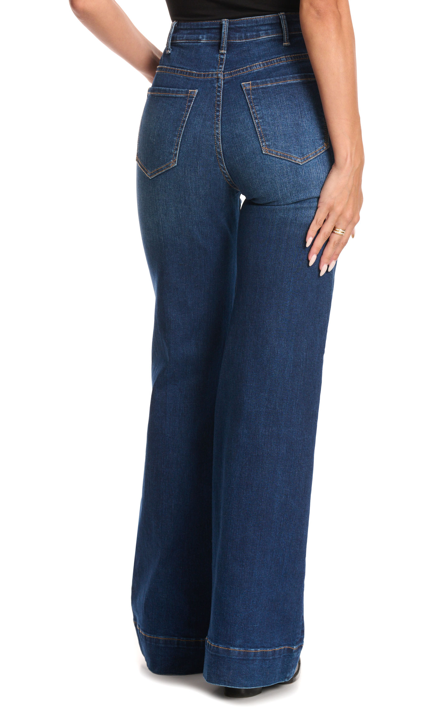 Stetson Women's Dark High Rise Wide Leg Jeans - Image 1