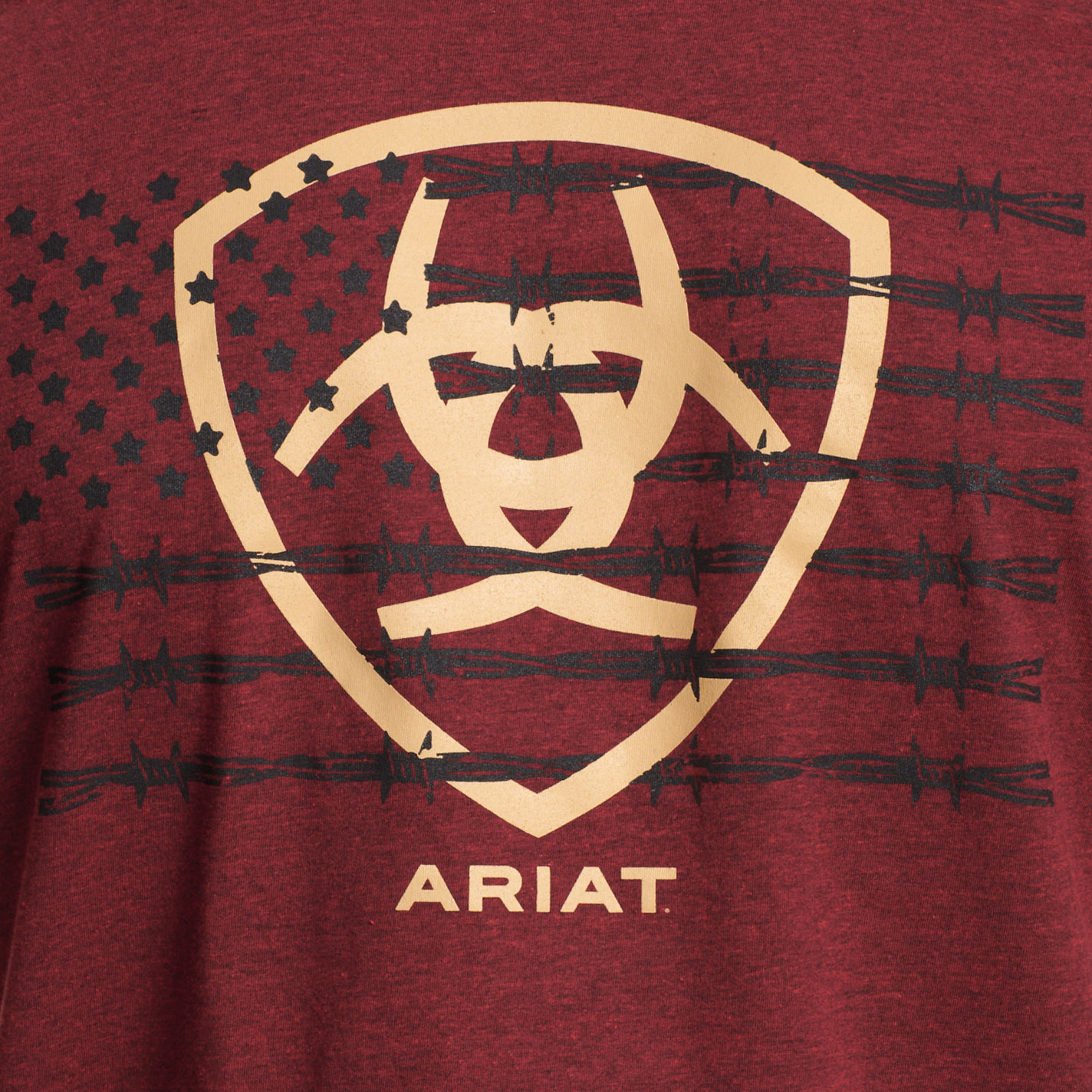 Ariat Men's Crimson Red Barb Shield SMU T-Shirt - Image 1