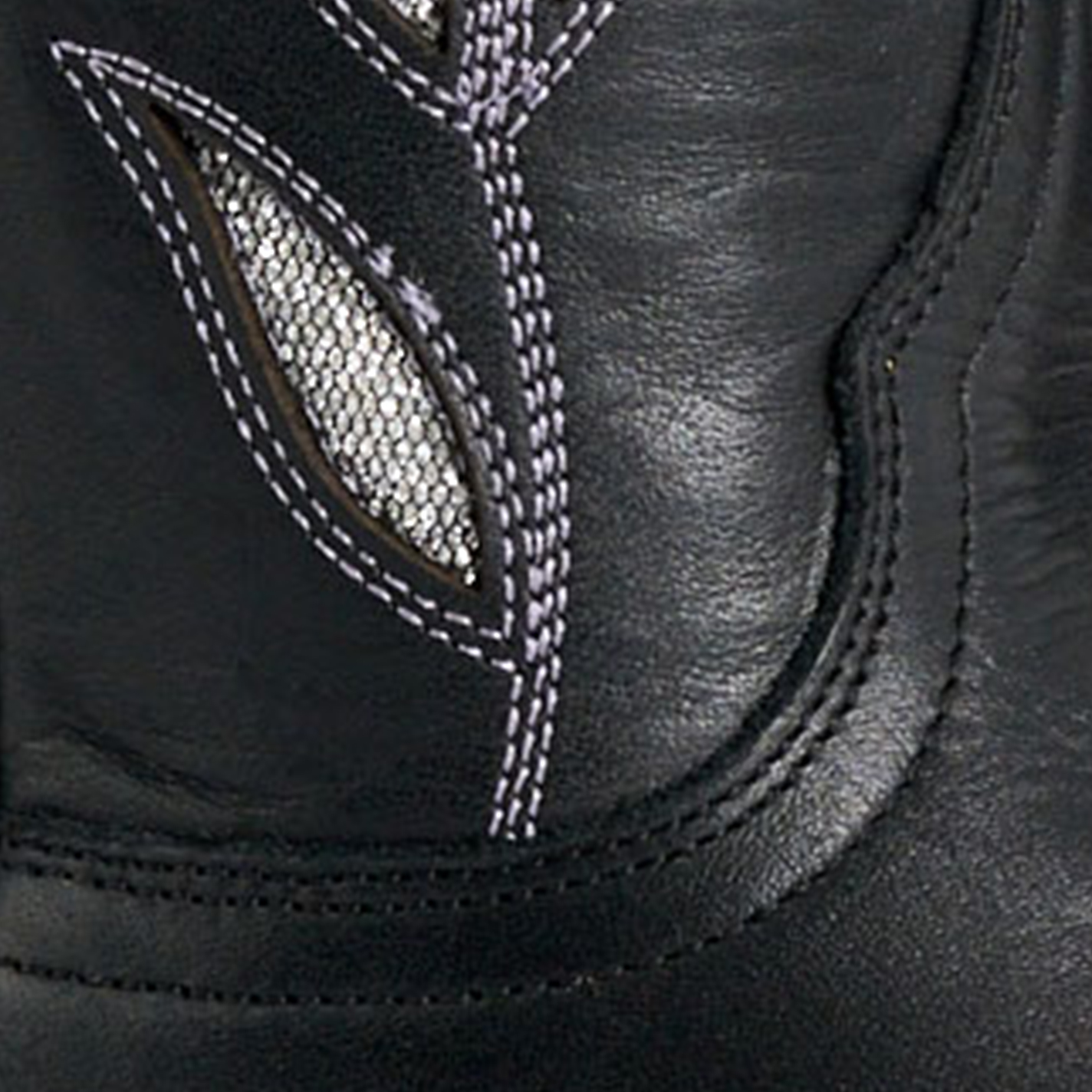 Cavender's Private Label Women's Black Silver Botanical Snip Toe Cowgirl Boots - Image 1