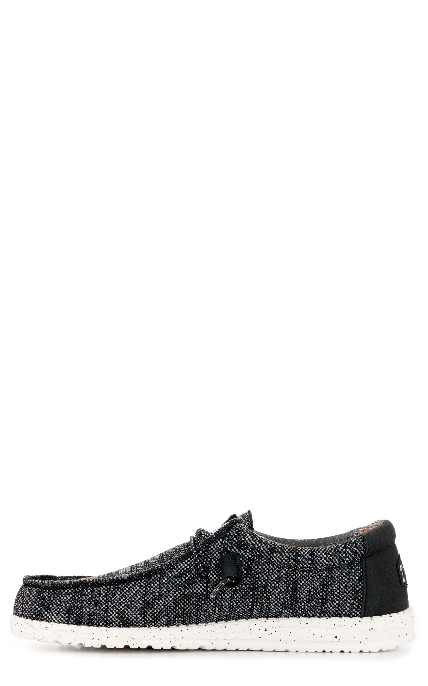 Hey Dude Men's Wally Sox Black and White Speckle Lace Up Casual Shoe - Image 1