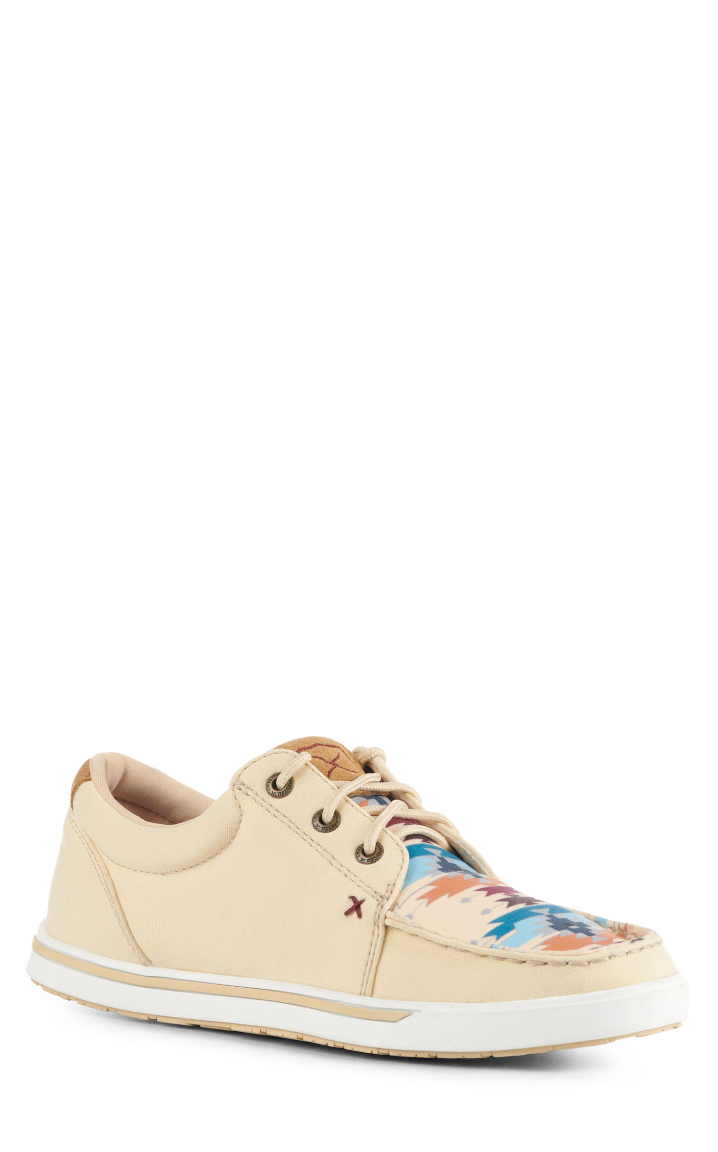 Twisted X Women's Kicks Wheat with Aztec Print Lace Up Casual Shoes - Image 1