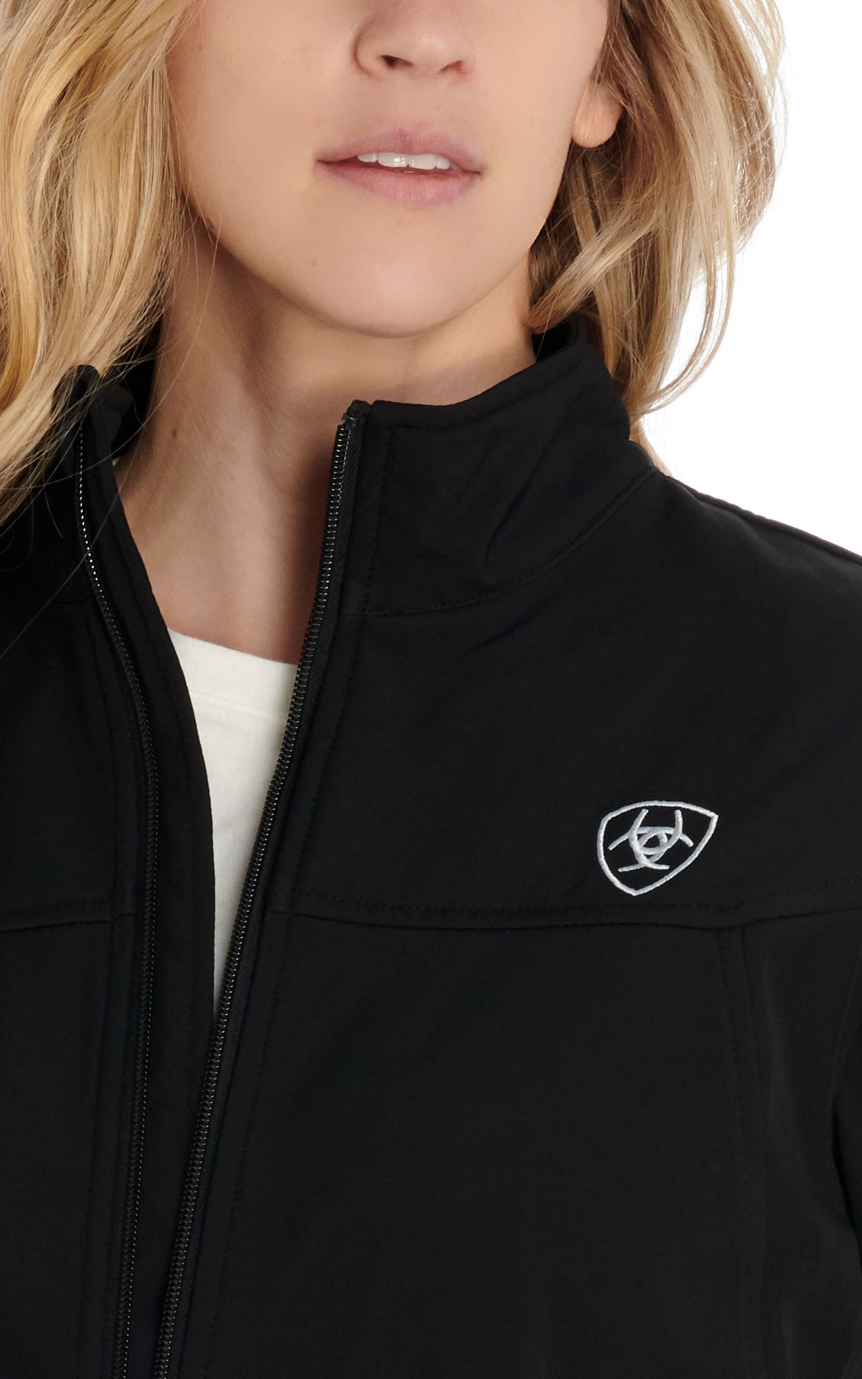 Ariat Women's Black with White Logo Team Softshell Jacket - Image 1
