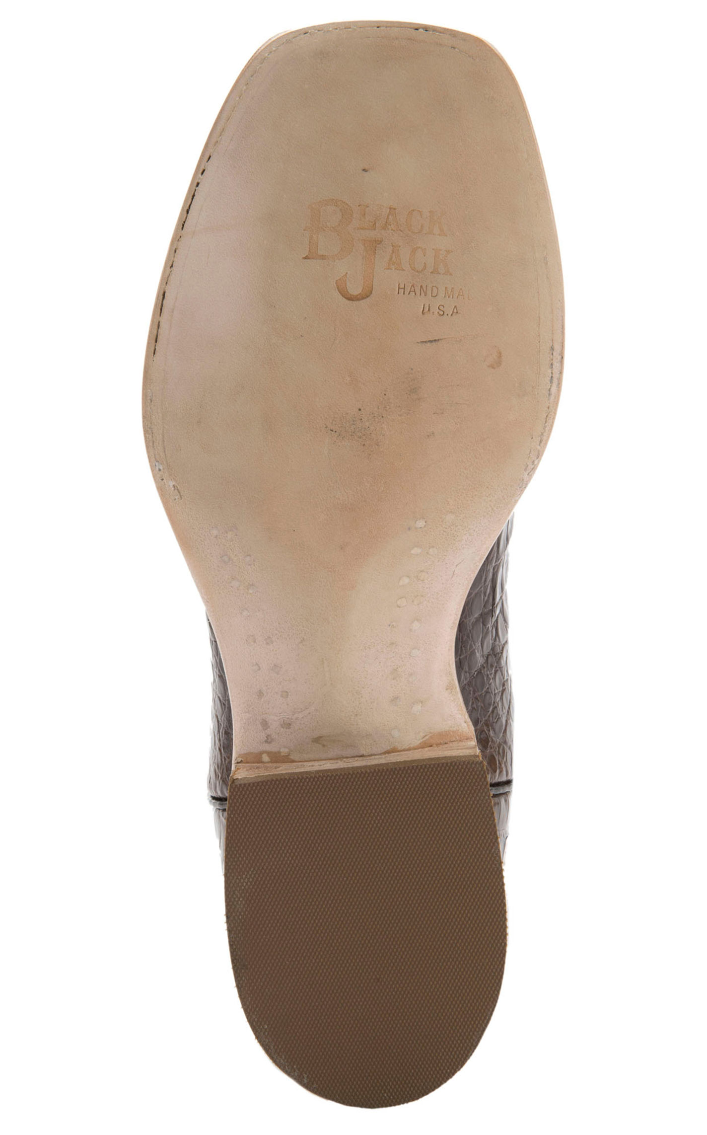 Black Jack Men's Chocolate Gator and Tan Goat Maddog Square Toe Exotic Cowboy Boots - Image 1