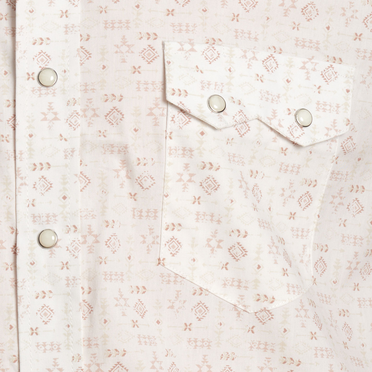 Panhandle Slim Men's White & Khaki Aztec Print Short Sleeve Western Shirt - Image 1