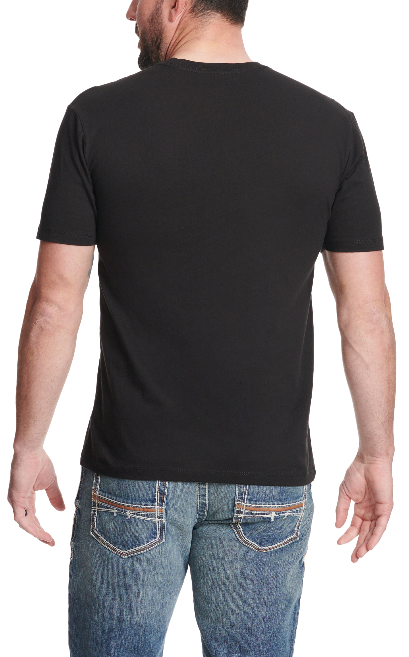 Ariat Men's Black Hexstatic Orange & White Logo Graphic Short Sleeve T-Shirt - Image 1