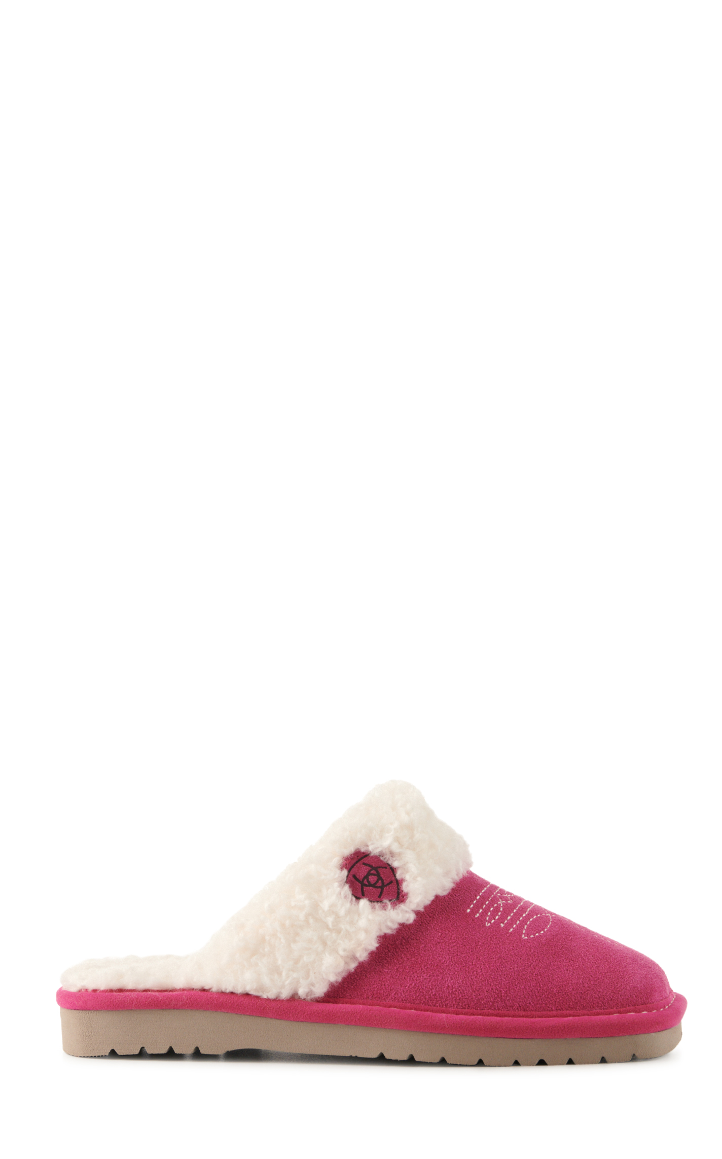 Ariat Women's Jackie Very Berry Pink Suede Slippers - Image 1