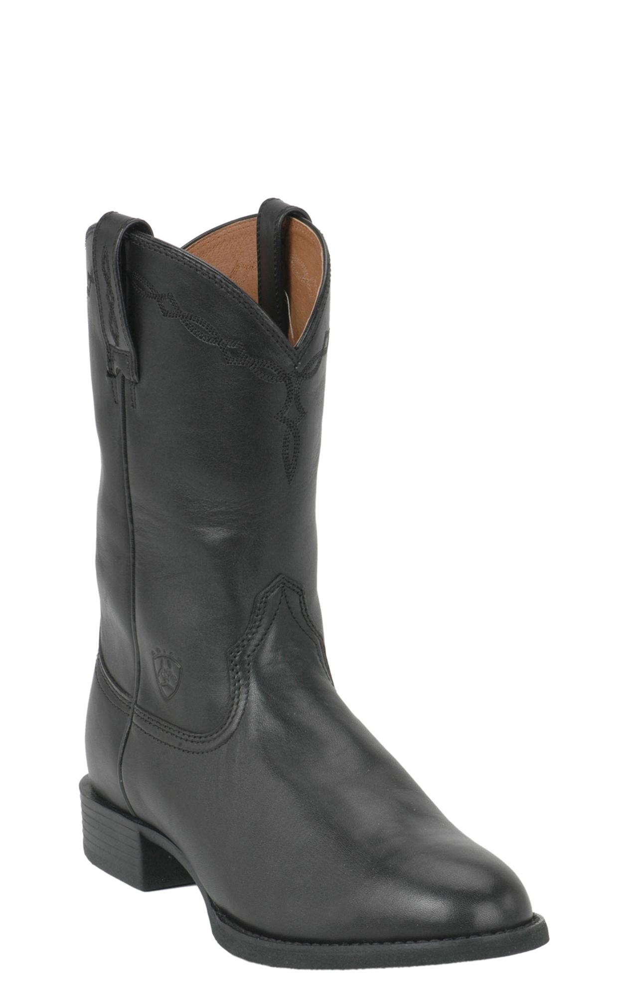 Ariat Men's Black Heritage Leather Roper Boots - Image 1