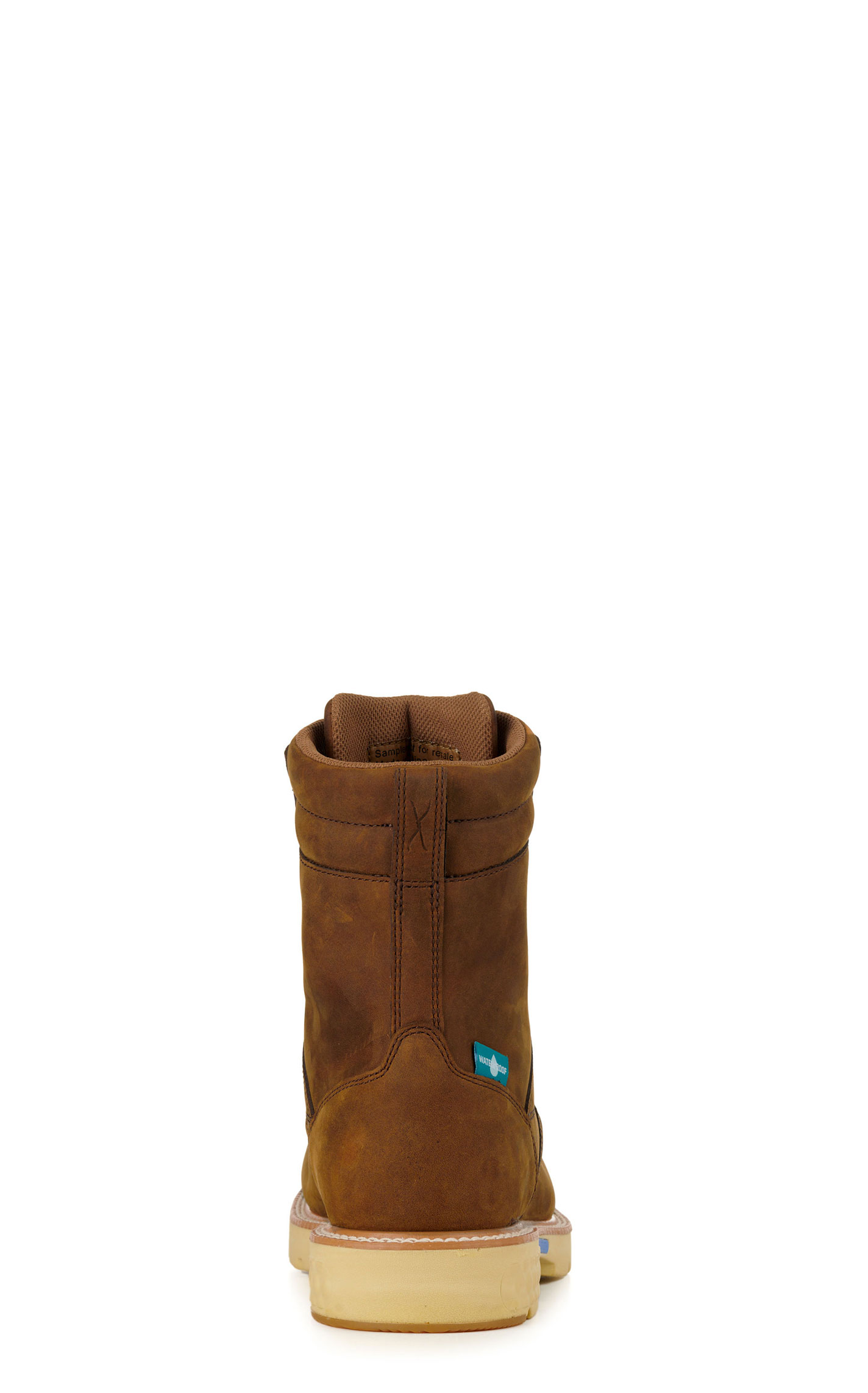 Twisted X Men's Distressed Saddle Tan CellStretch Waterproof Round Nano Composite Toe 8\