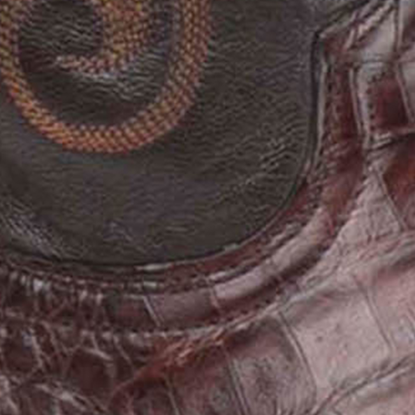 Lucchese Men's Barrel Brown Caiman Belly R-Toe Exotic Cowboy Boots - Image 1