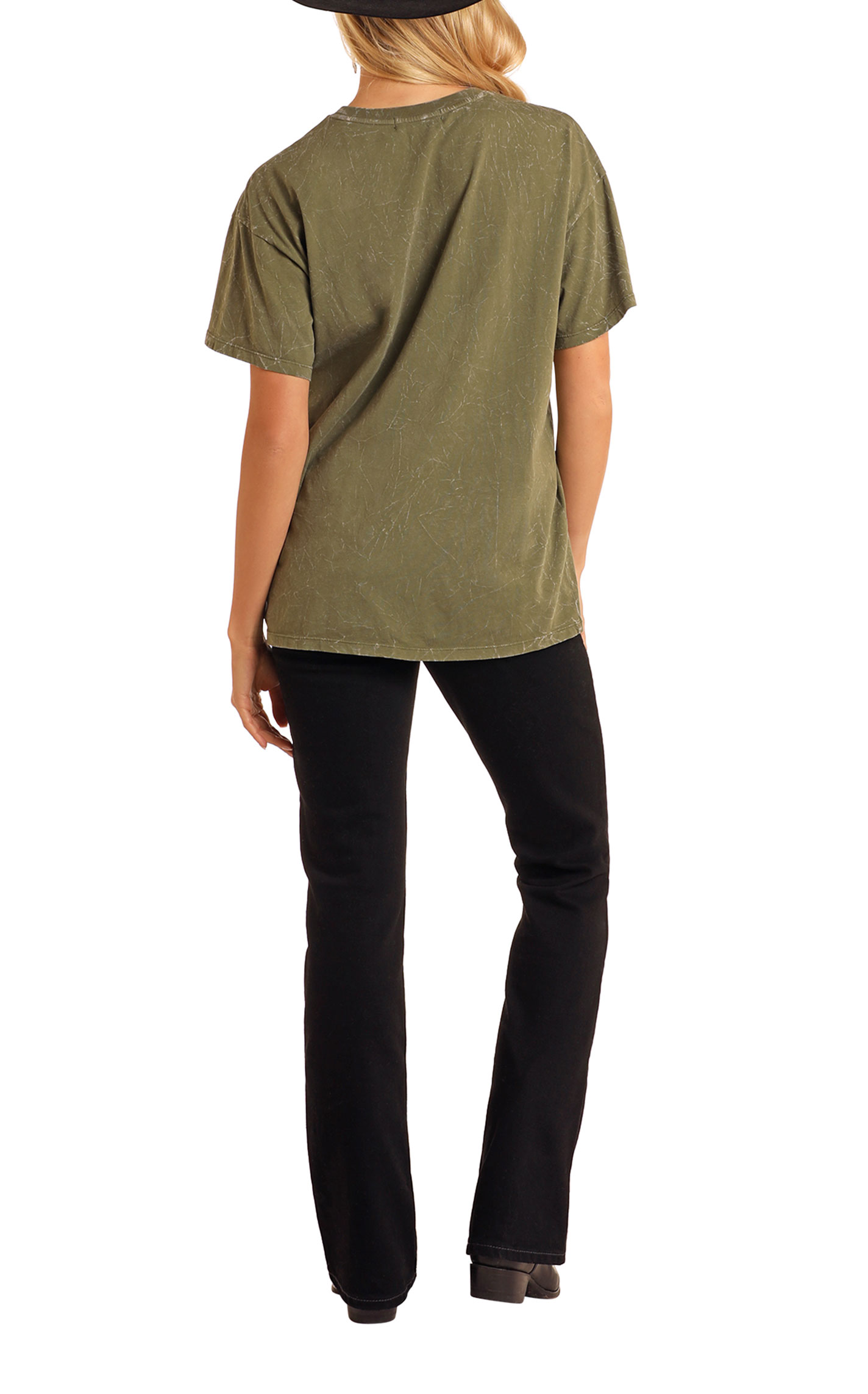 Rock & Roll Denim Women's Marbled Olive Get Wild Graphic T-Shirt - Image 1