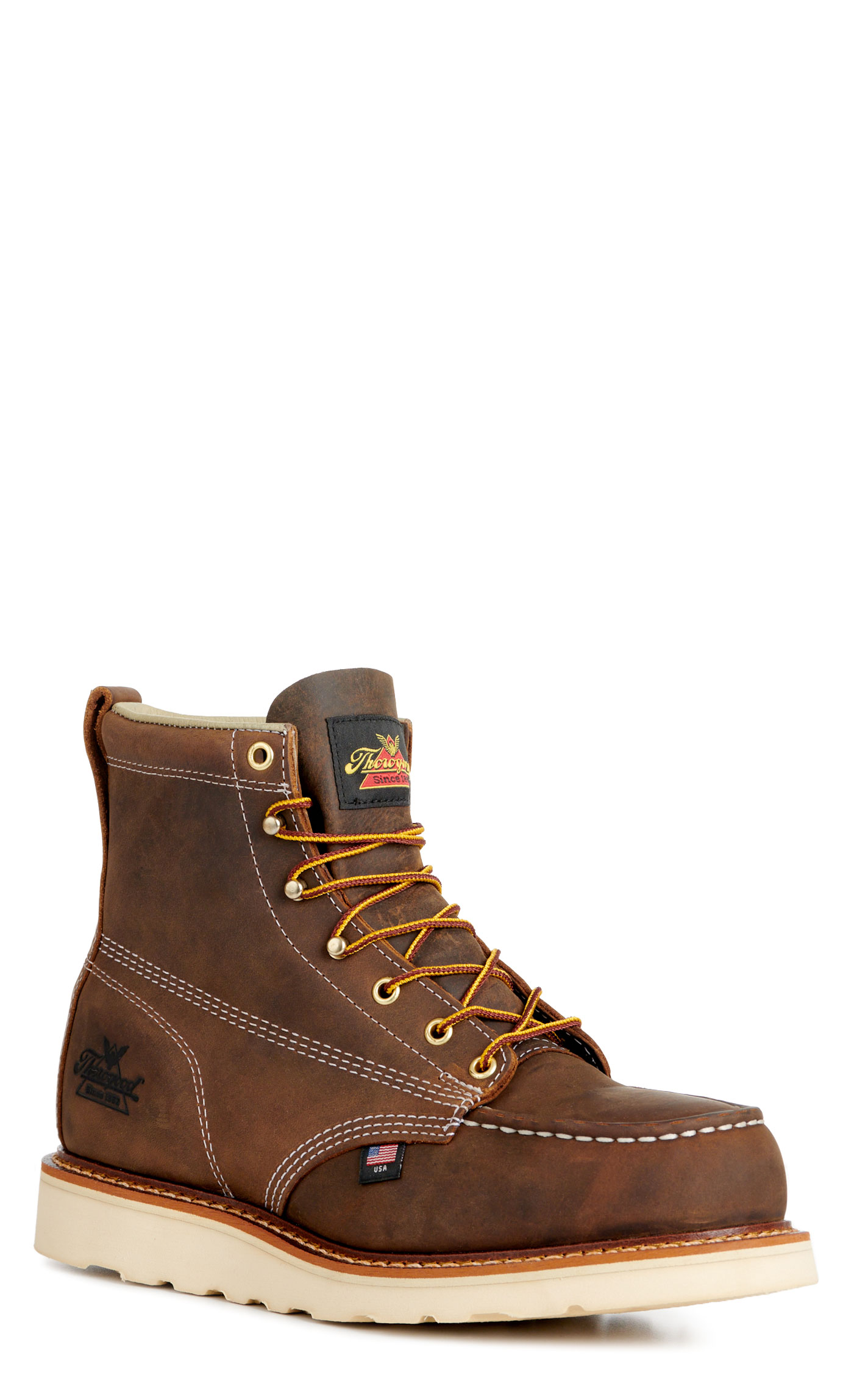 Thorogood Men's American Heritage Crazy Horse Moc Steel Toe Wedge 6\