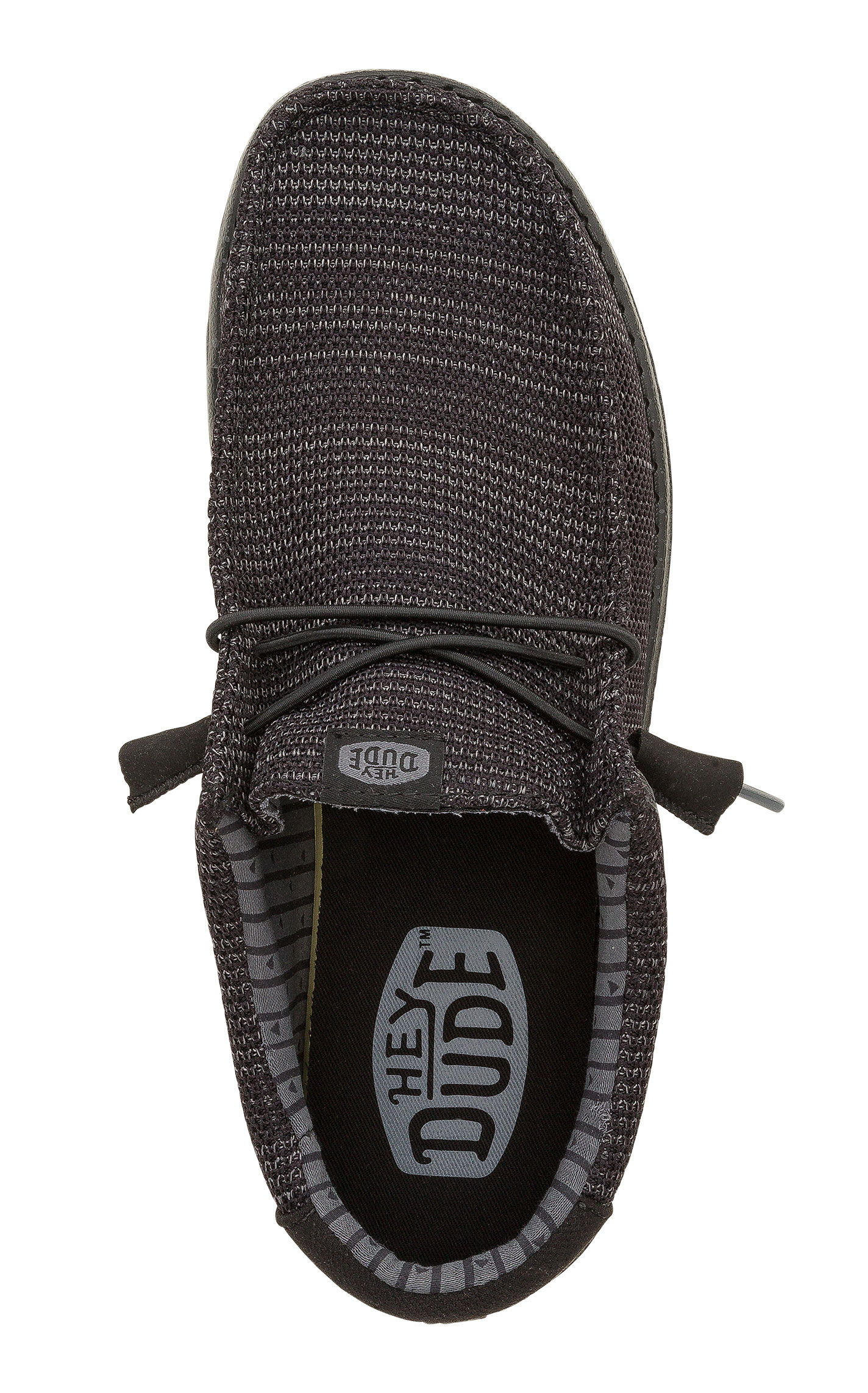 Hey Dude Men's Wally Black Tweed Stretch Mesh Sox Moc Shoes - Image 1