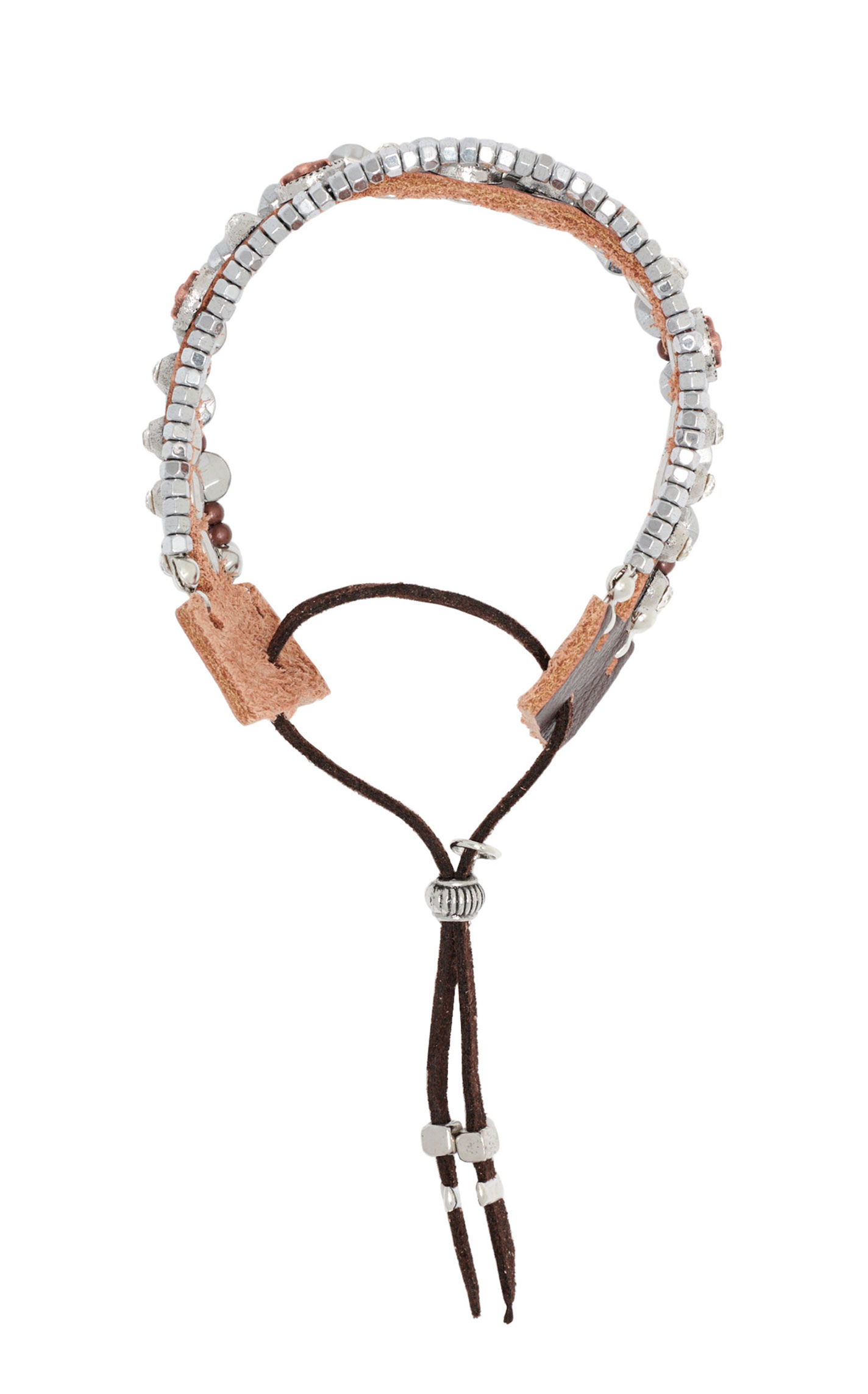 Cowgirl Confetti Ranch Dreams Silver & Leather Cuff Bracelet Set - Image 1