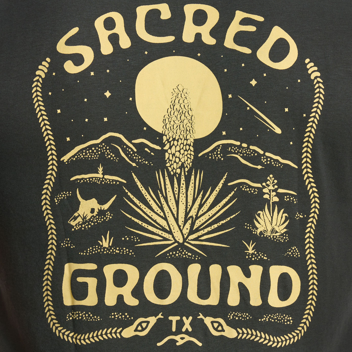 Texas Hill Country Provisions Men's Black Sacred Ground T-Shirt - Image 1