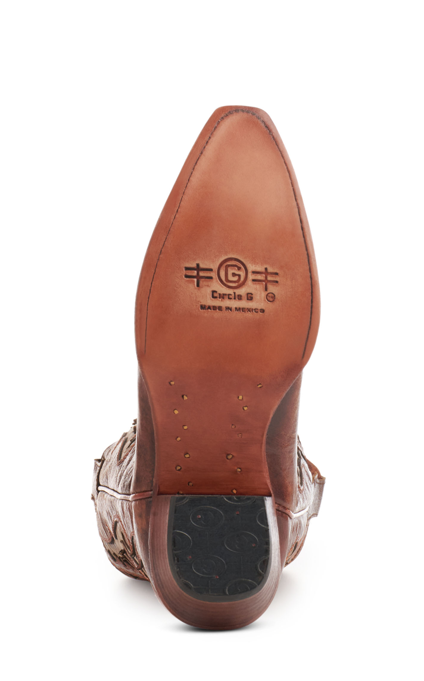 Circle G by Corral Women's Bronze with Inlays Snip Toe Cowboy Boots - Image 1
