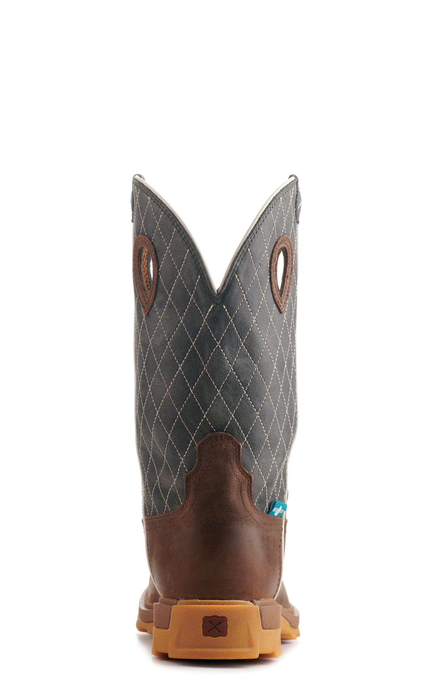 Twisted X Men's Brown and Dark Blue with Cross UltraLite X Wide Square Nano Composite Toe Work Boots - Image 1