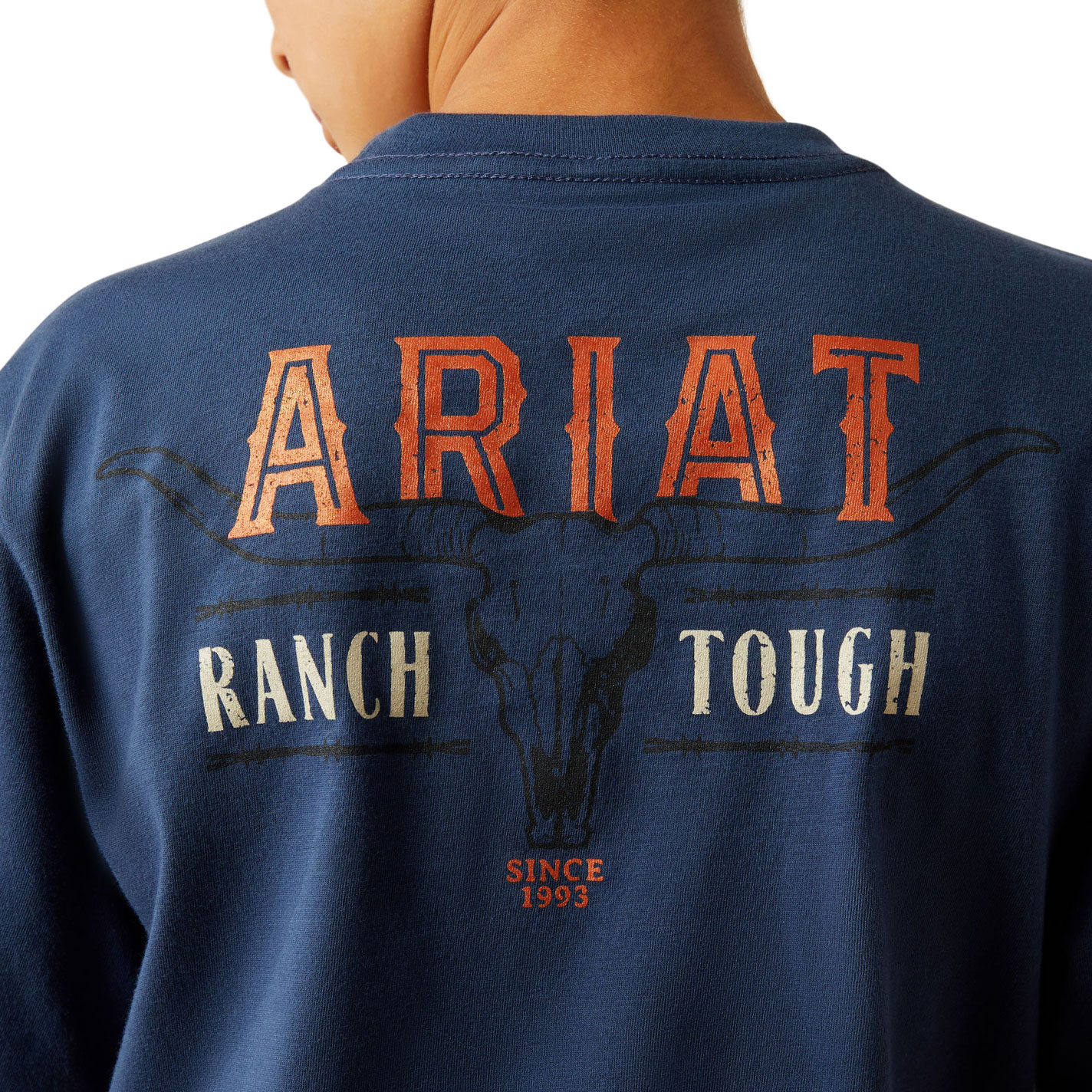 Ariat Boy's Dark Blue Ranch Tough Logo Graphic T-Shirt - Image 1