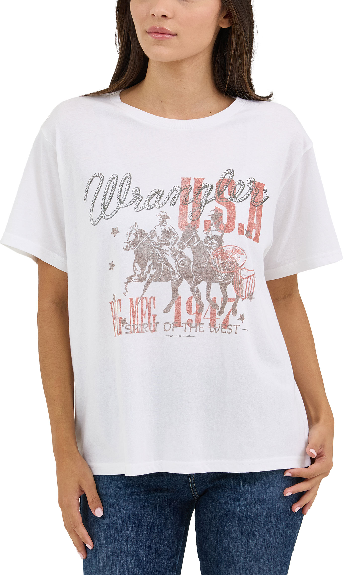 Wrangler Retro Women's White USA Graphic T-Shirt - Image 3